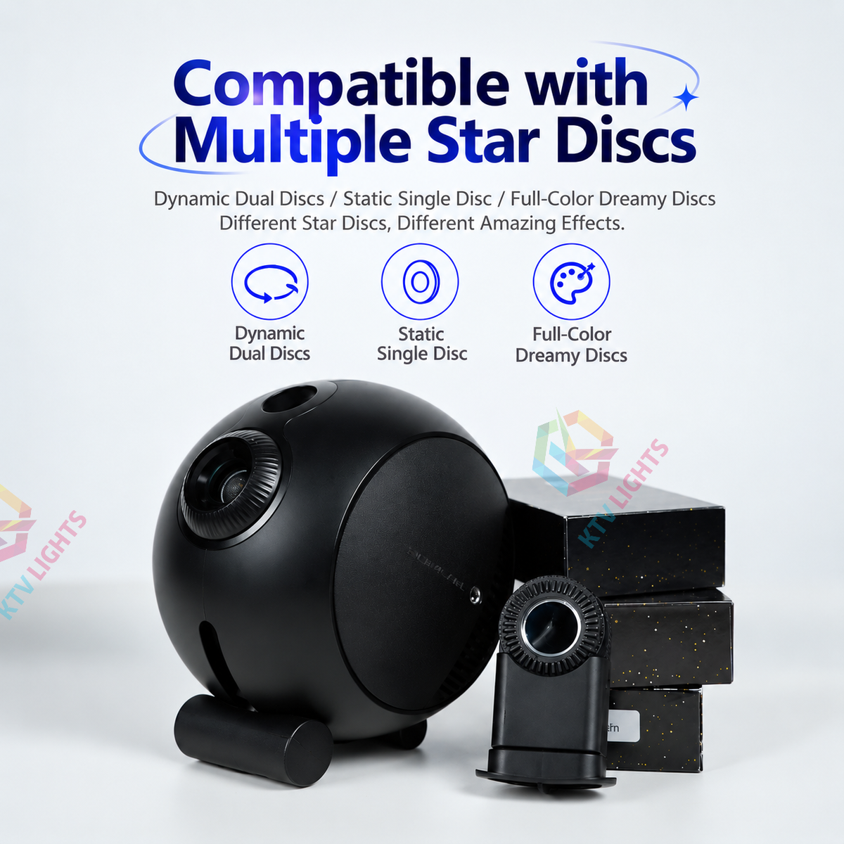 KTVLIGHTS 20W APP Smart Star Galaxy Projector with Dynamic Effects-S61
