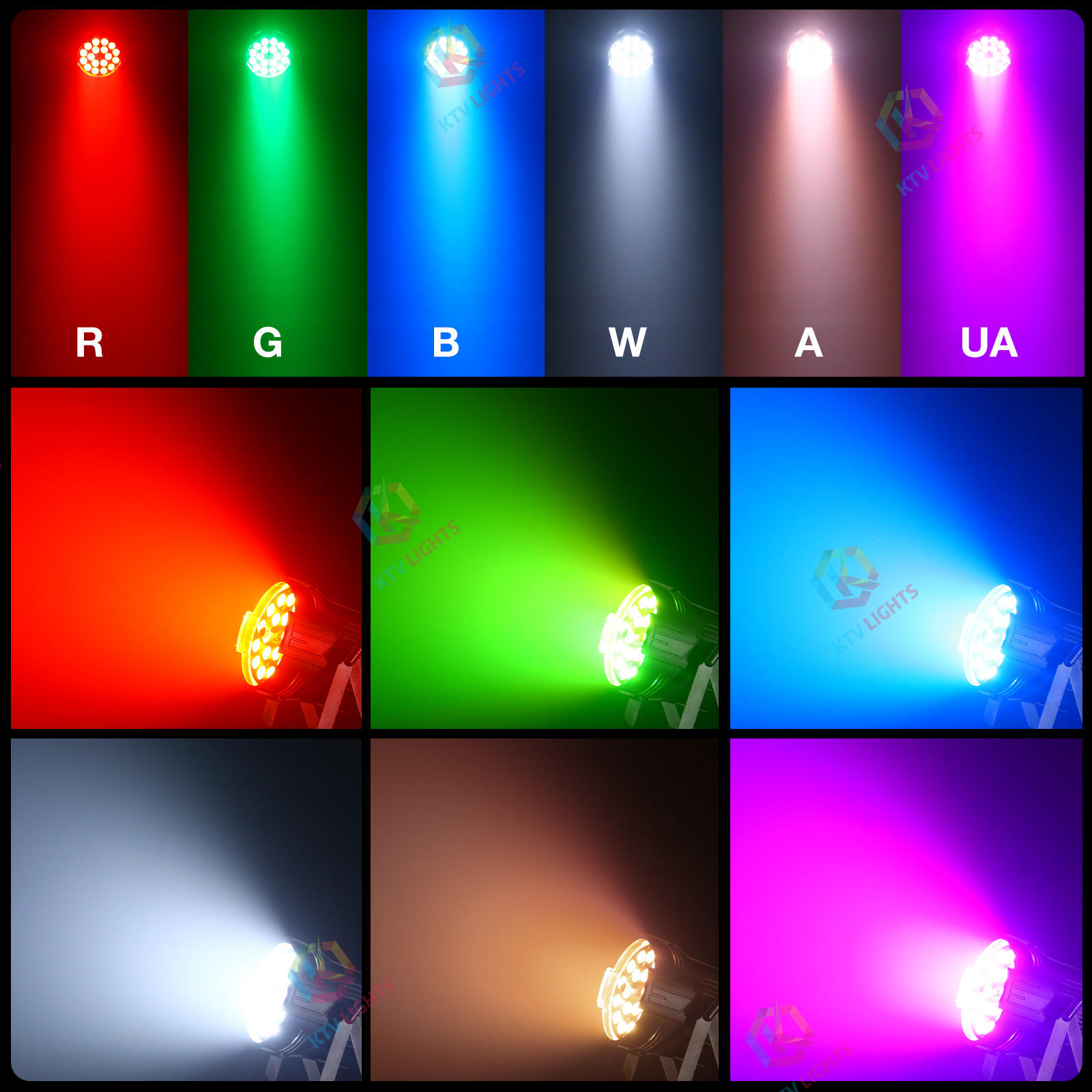200W RGBWA + UV 6-in-1 LED PAR Light - P71