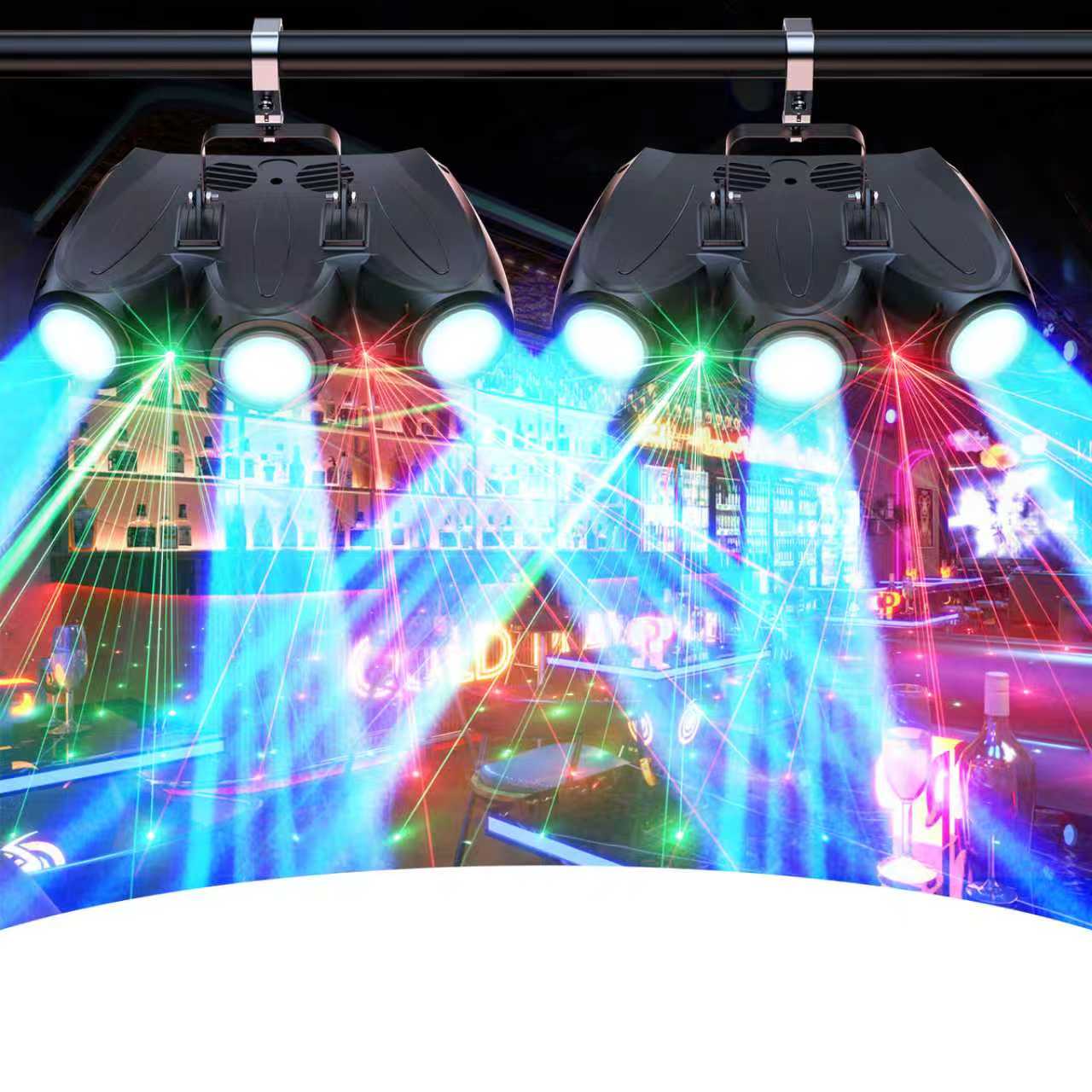 New 192 LED stage effect light RGBW three-head airship-C23