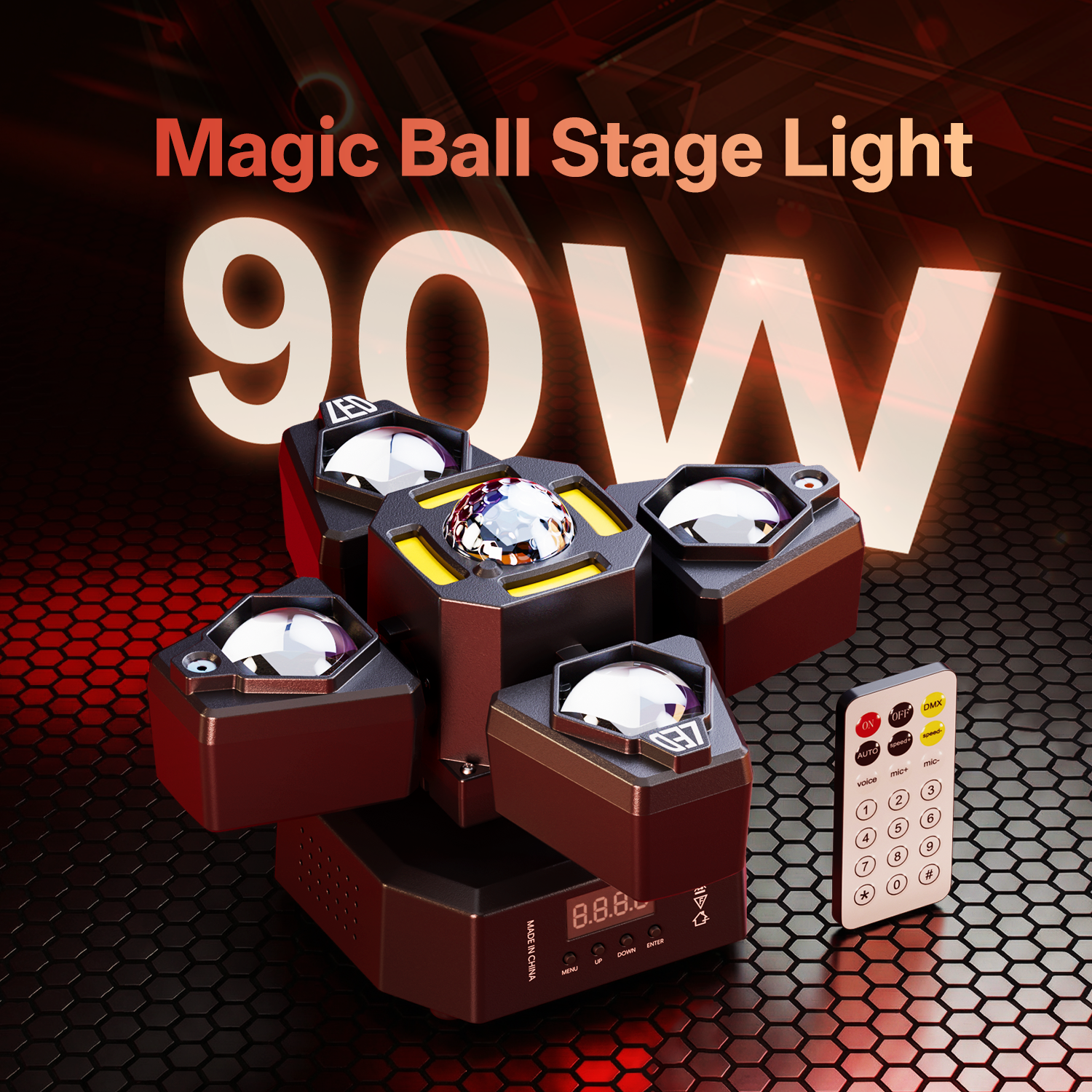RGBW four-arm magic ball stage light-E73