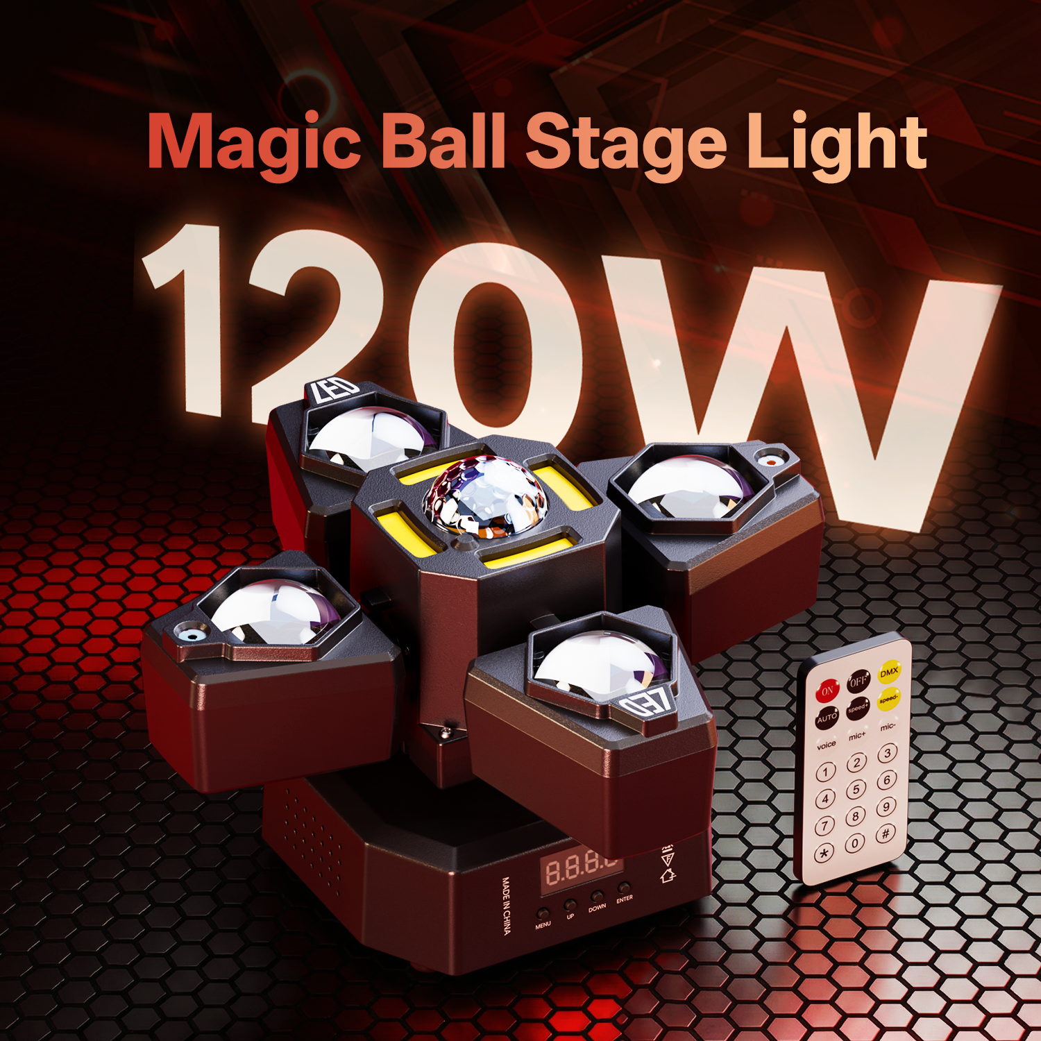 RGBW four-arm magic ball stage light-E73