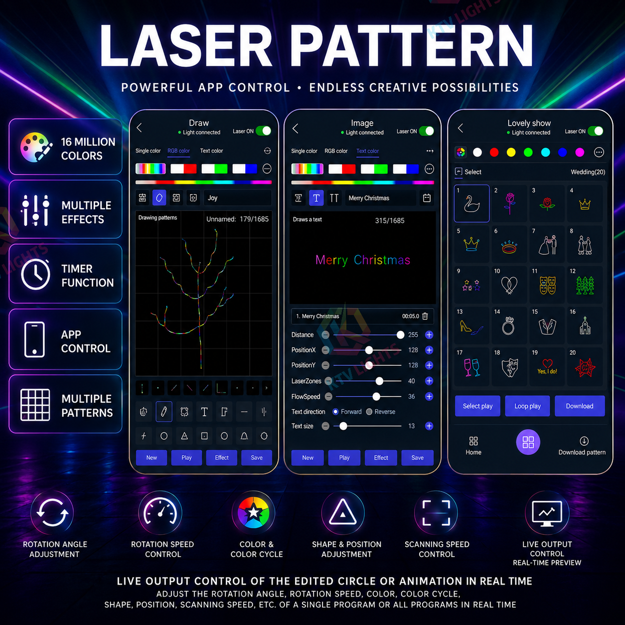 Rechargeable APP-Controlled Laser Projector with Flight Case-A9