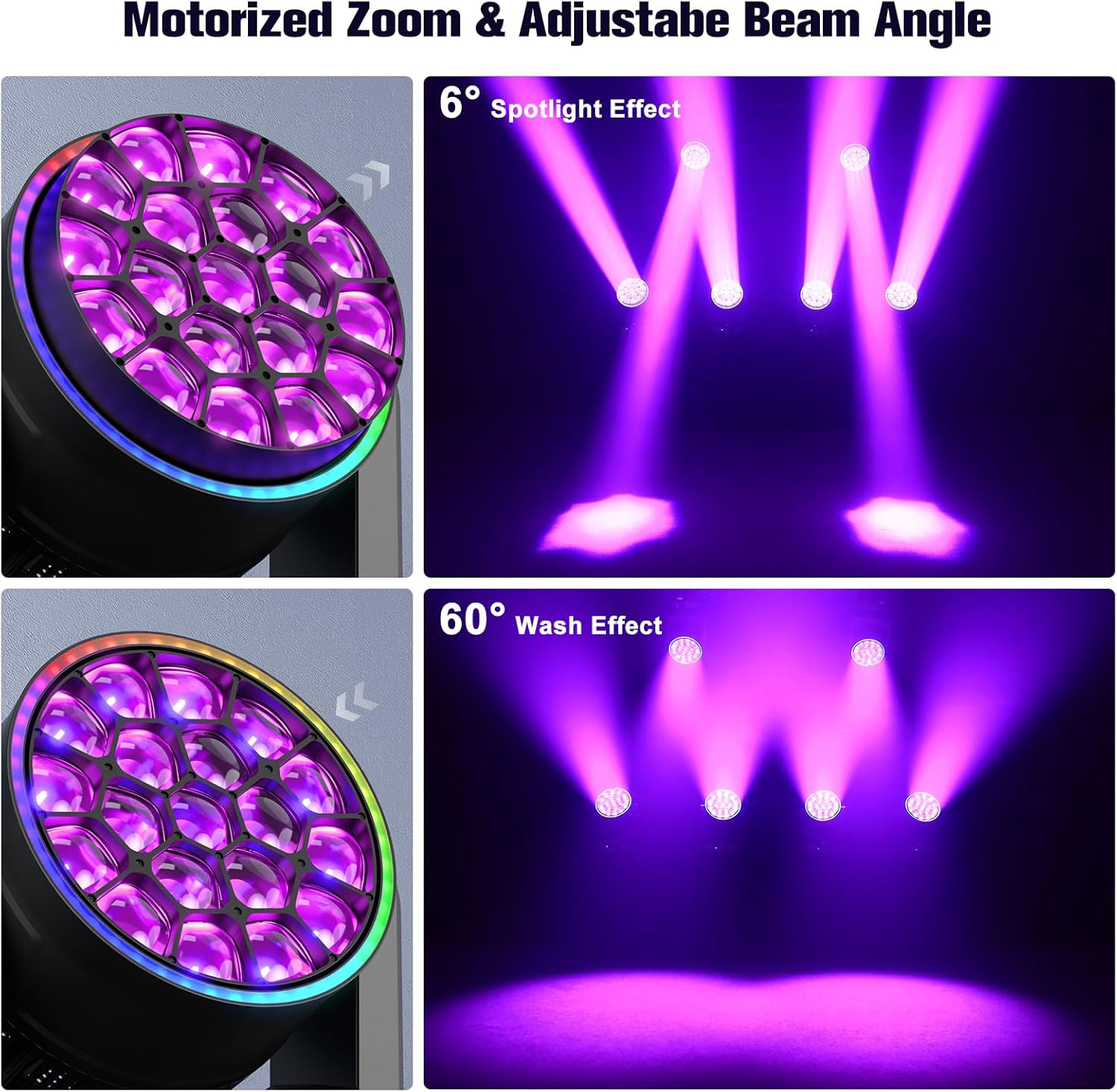 19x15W LED Wash Bee Eye Moving Head Light-E51