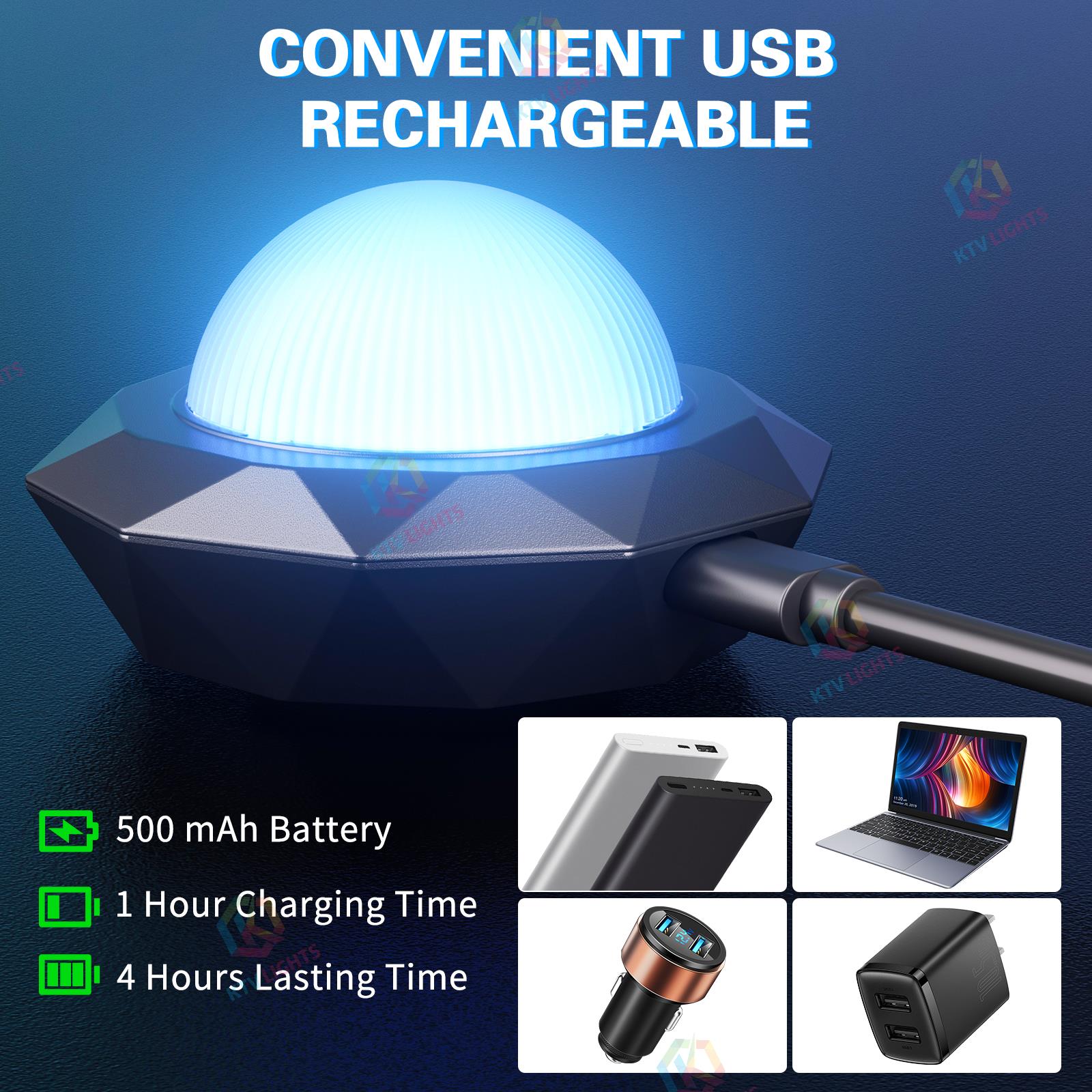 Mini USB Rechargeable Magic Ball Disco Light-C2