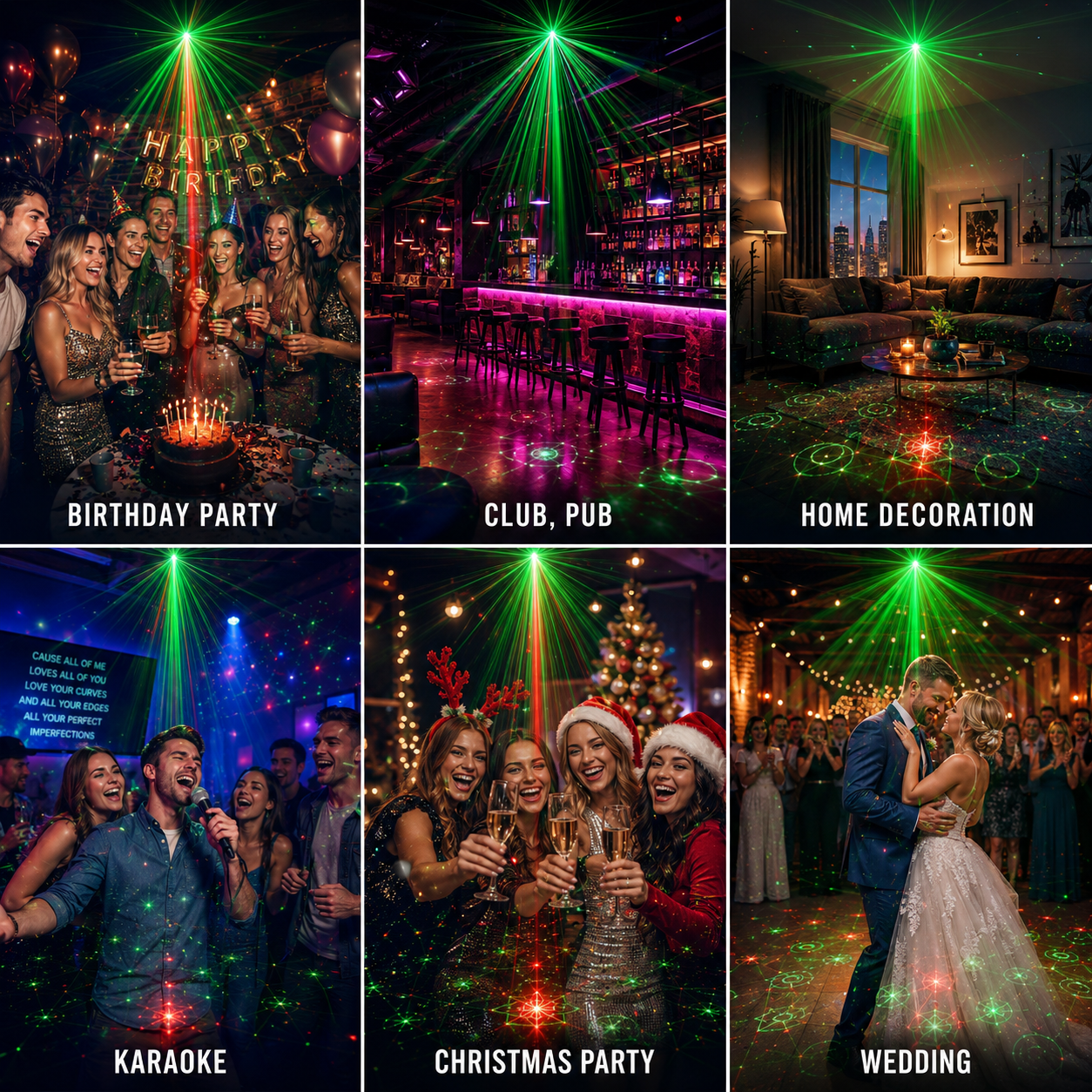 Portable USB DJ Laser Light RGB UV Party Disco Stage Lamp-B51