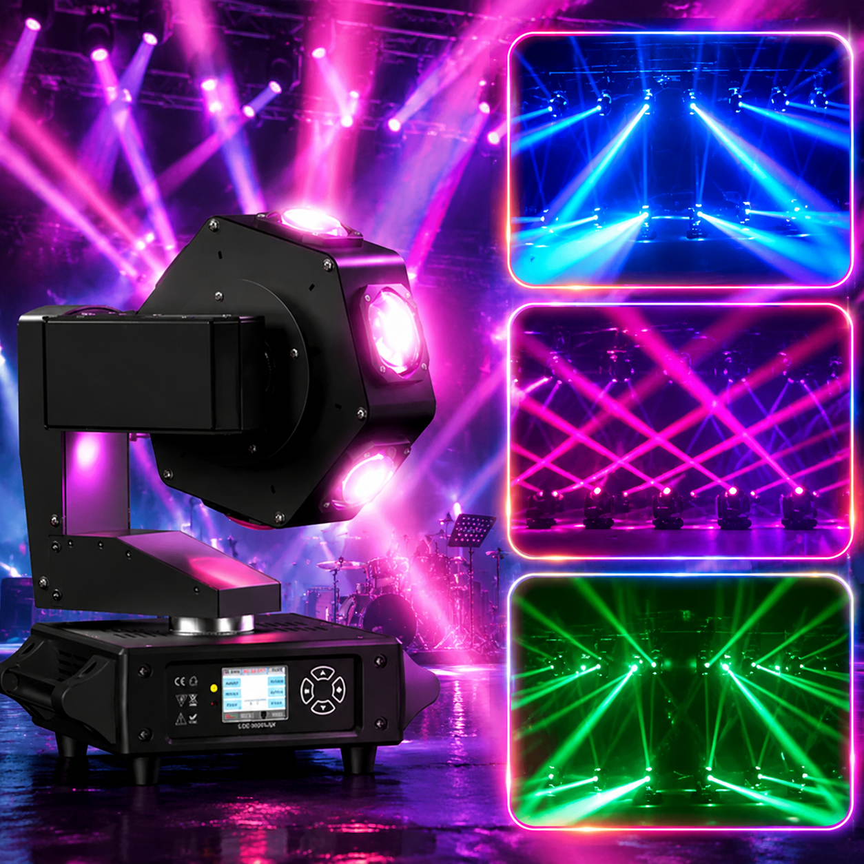 KTVLIGHTS 240W Six Eye Moving Head Light RGBW DJ Stage Lighting-E16