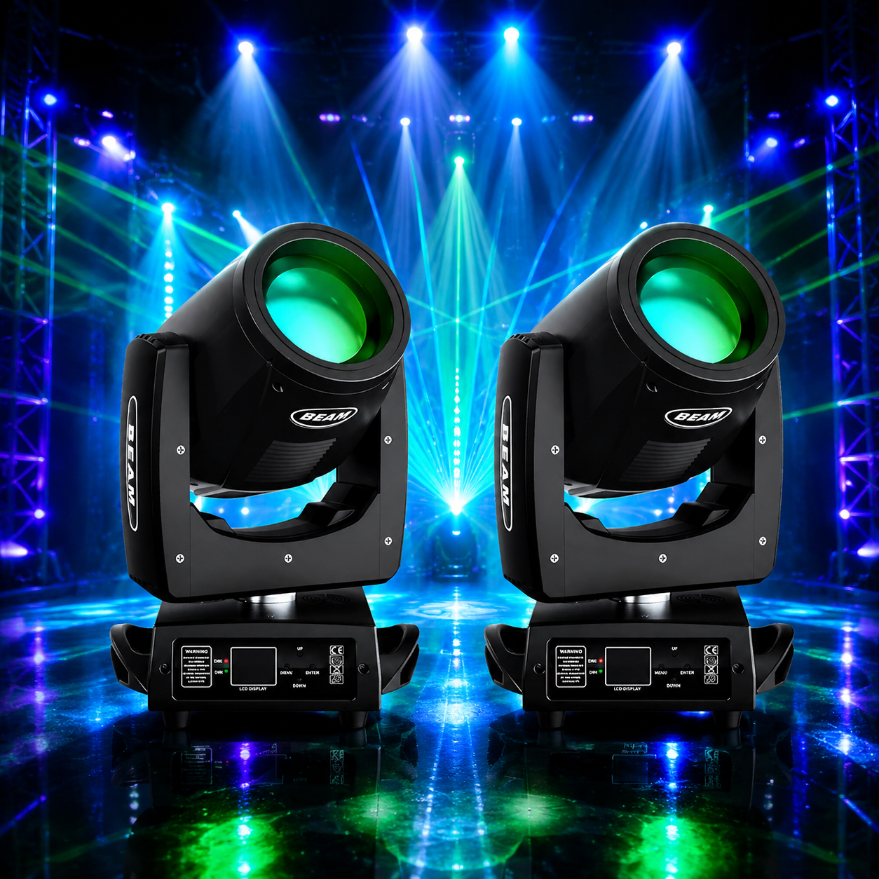 KTVLIGHTS 230W 7R Beam Moving Head Light with 24 Prism Effects-E21