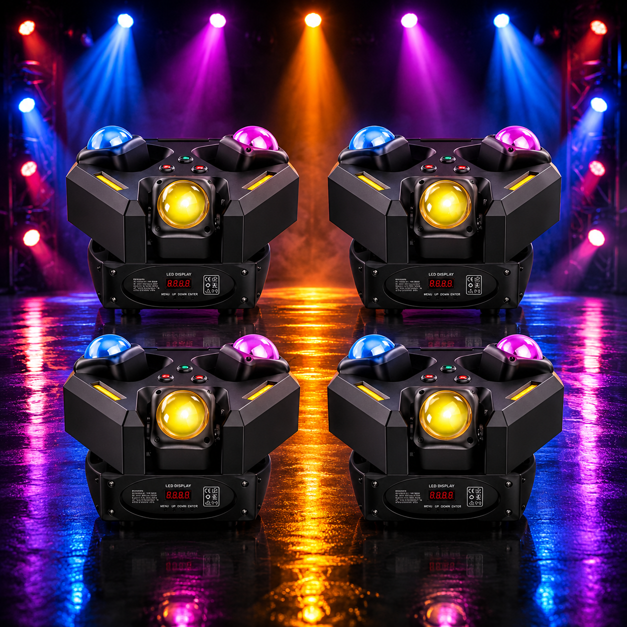 KTVLIGHTS 120W RGBW 4-in-1 LED Moving Head DJ Stage Light -E37