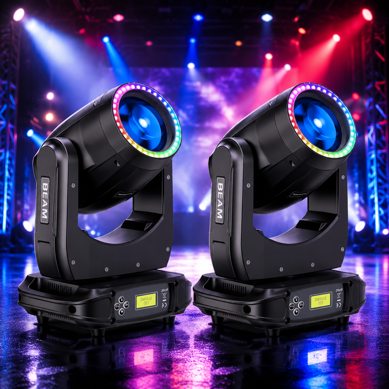 KTVLIGHTS 180W Rainbow Beam Pattern Moving Head DJ Stage Light-E43