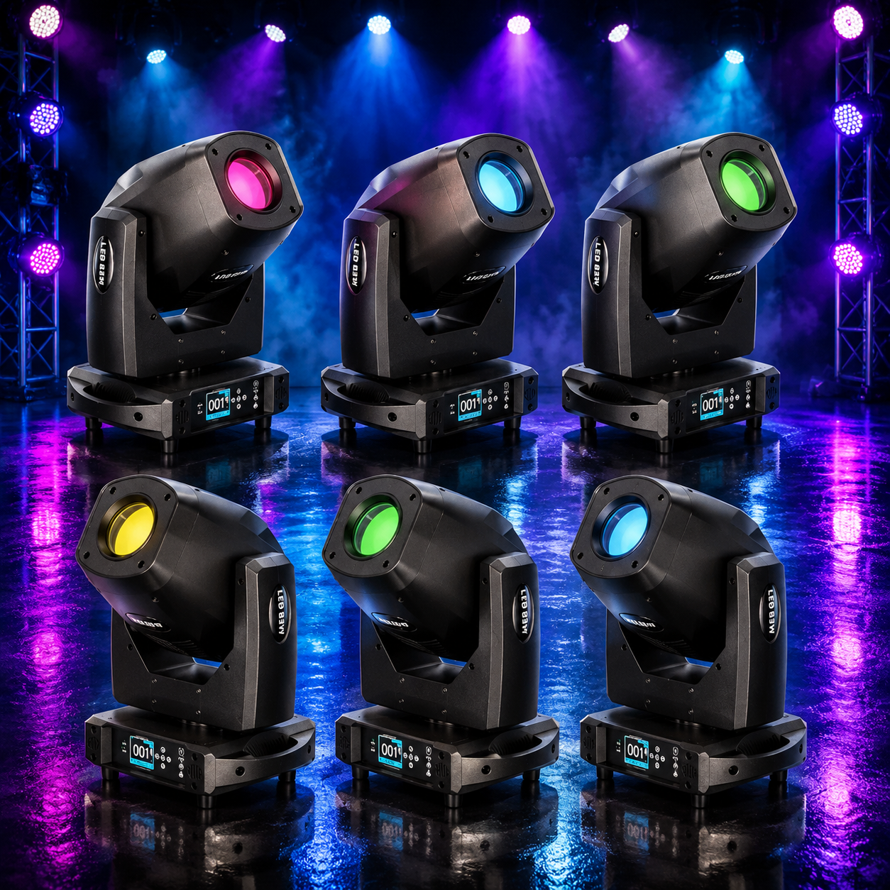 KTVLIGHTS 200W LED Beam 3-in-1 Moving Head DJ Stage Light-E47