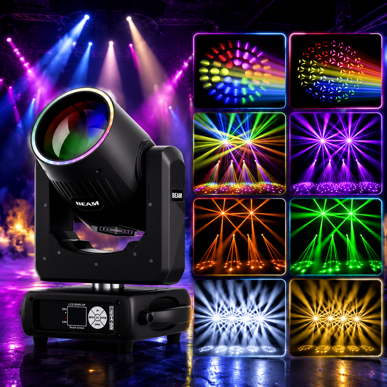 KTVLIGHTS 295W 14R Moving Head Light with 48 Prism for DJ Stage-E48