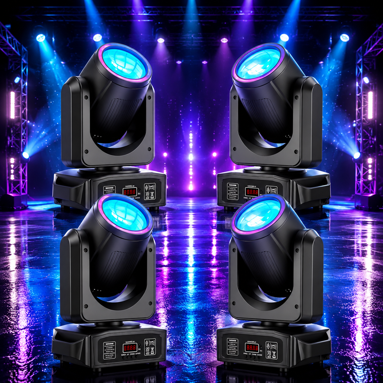 KTVLIGHTS 150W RGB Halo Moving Head Light for DJ Stage & Events-E59