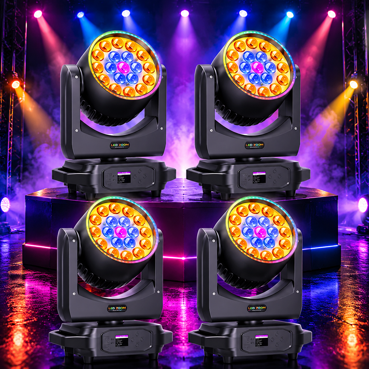 KTVLIGHTS RGBW Zoom LED Moving Head DJ Stage Light-E60