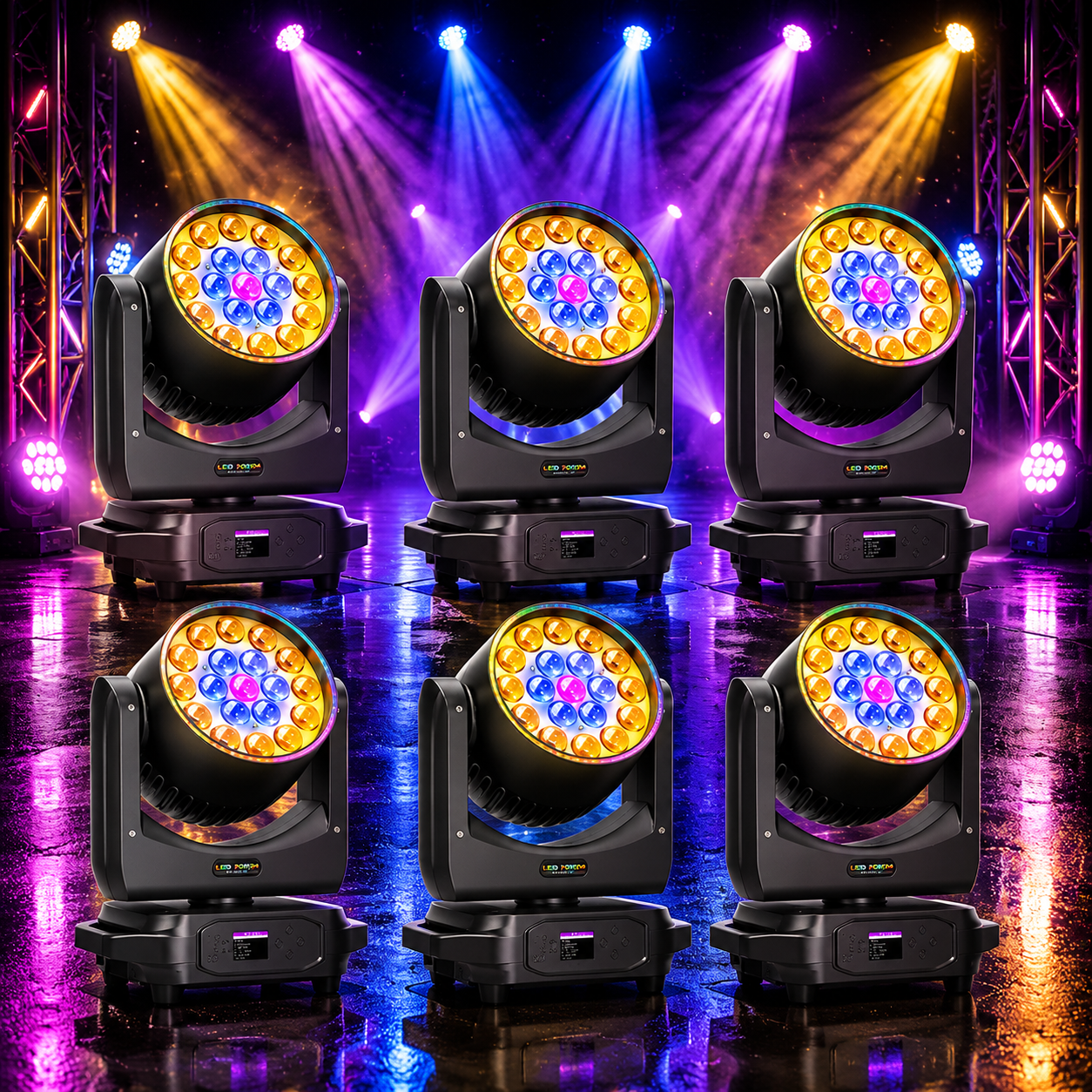 KTVLIGHTS RGBW Zoom LED Moving Head DJ Stage Light-E60