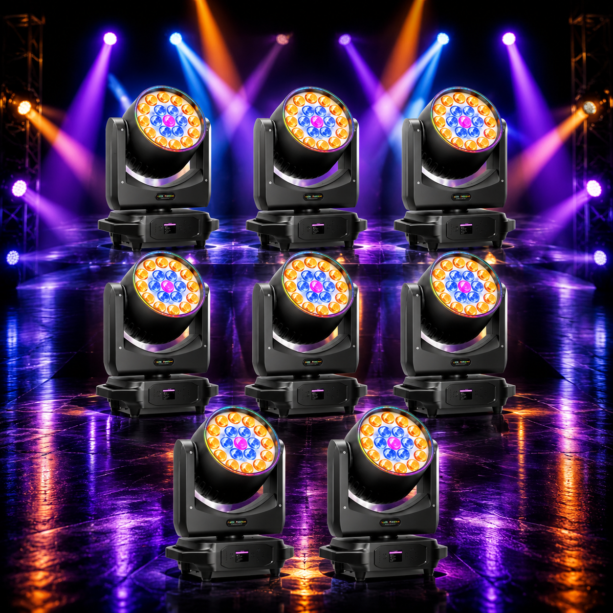 KTVLIGHTS RGBW Zoom LED Moving Head DJ Stage Light-E60