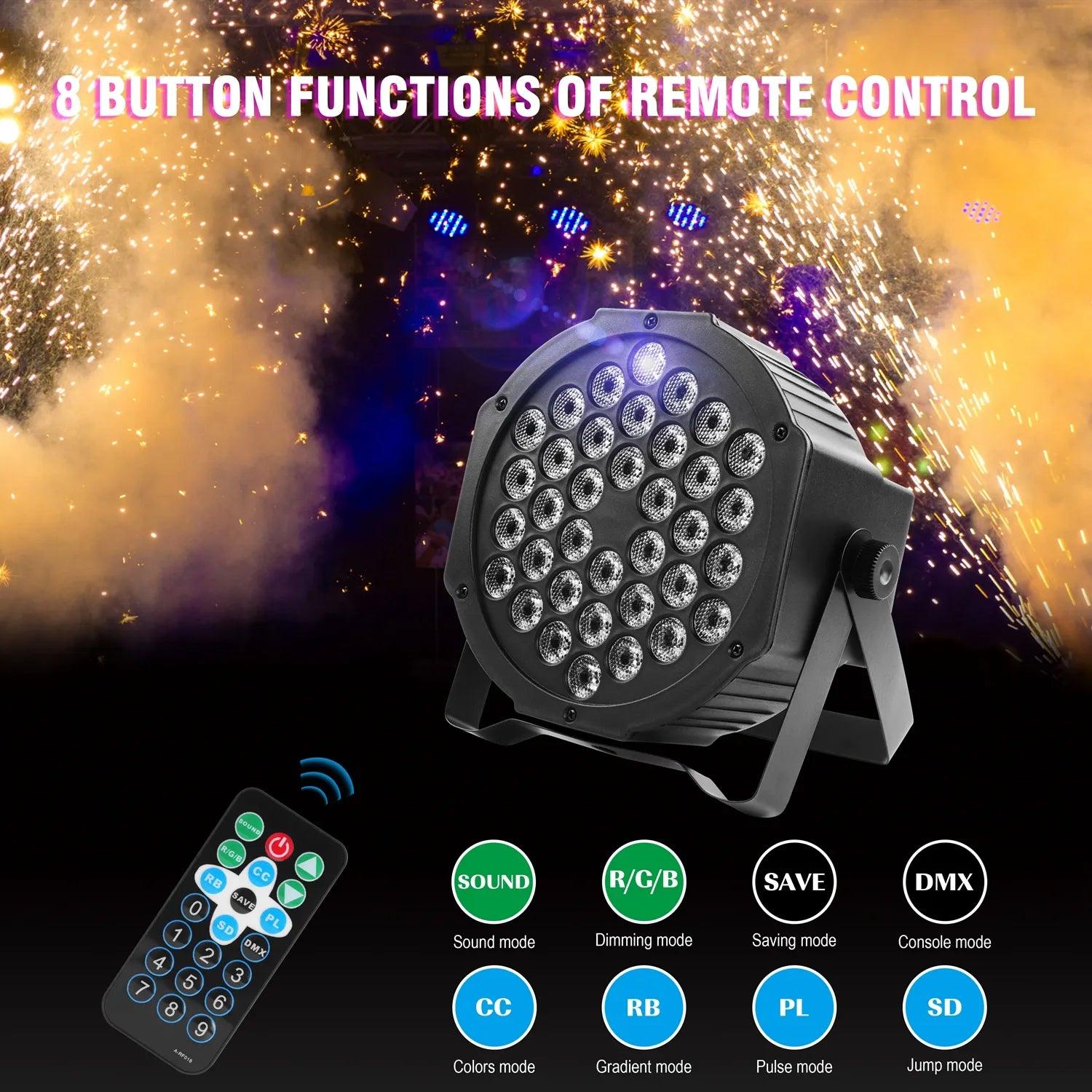 72W 36 LED RGB voice controlled DMX controlled par light - Ktvlights