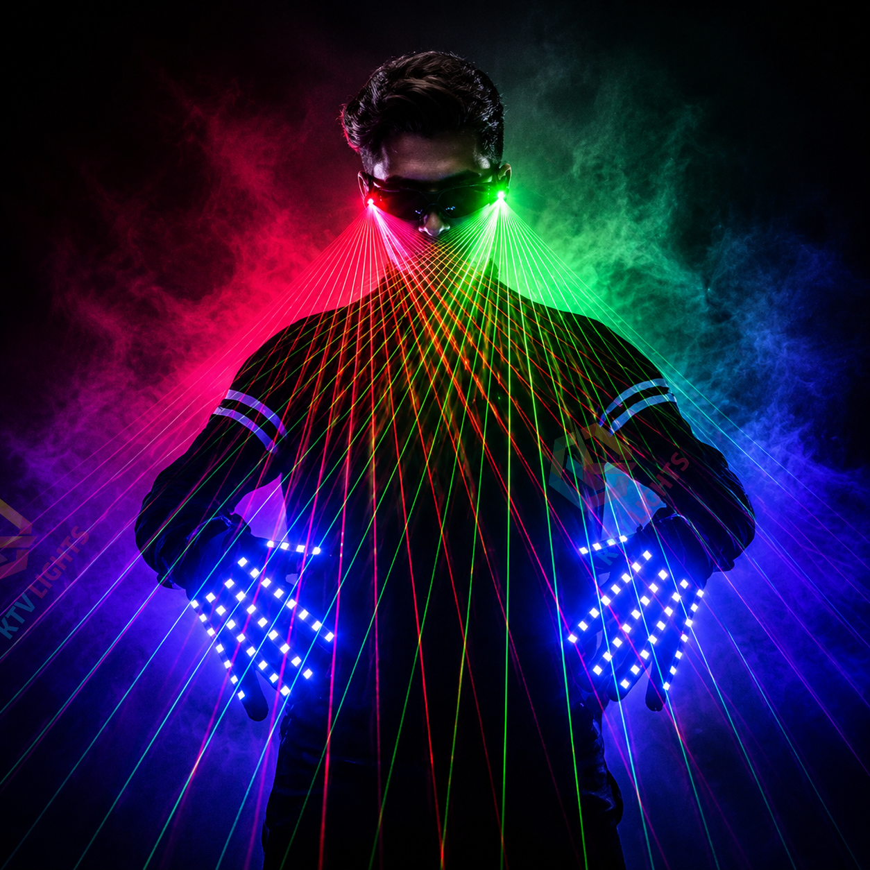 KTVLIGHTS Party Laser Glasses Set Light Up Glasses for Rave Festival DJ-M1