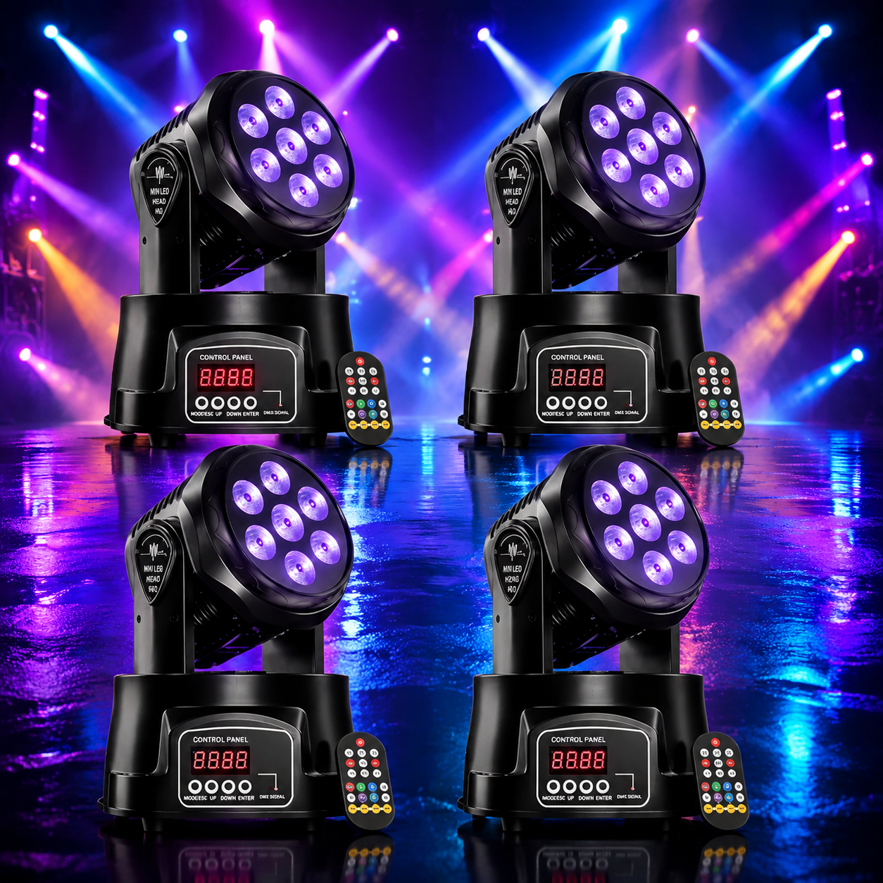 KTVLIGHTS 6 RGBW LED Stage Wash Light Moving Head for DJ Events - P9
