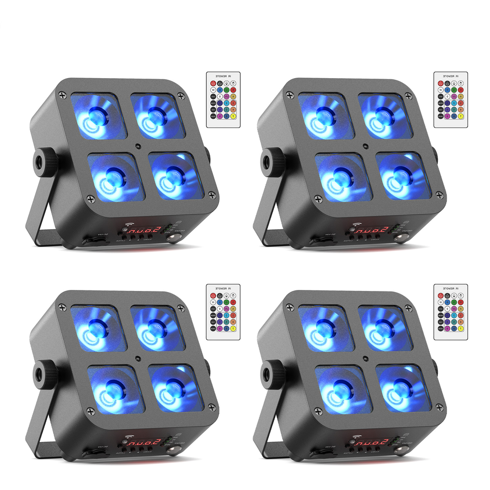 4x15W RGBWA+UV LED Rechargeable Par Light-P54