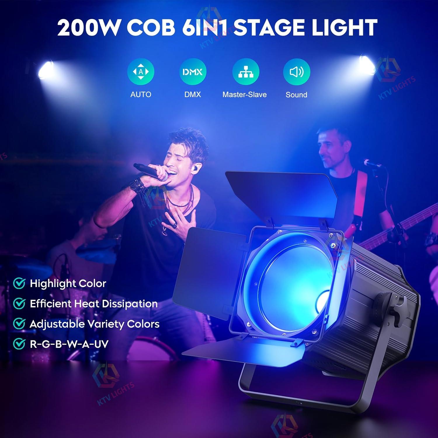 200W LED PAR Light 6-in-1 COB Spotlight-P35