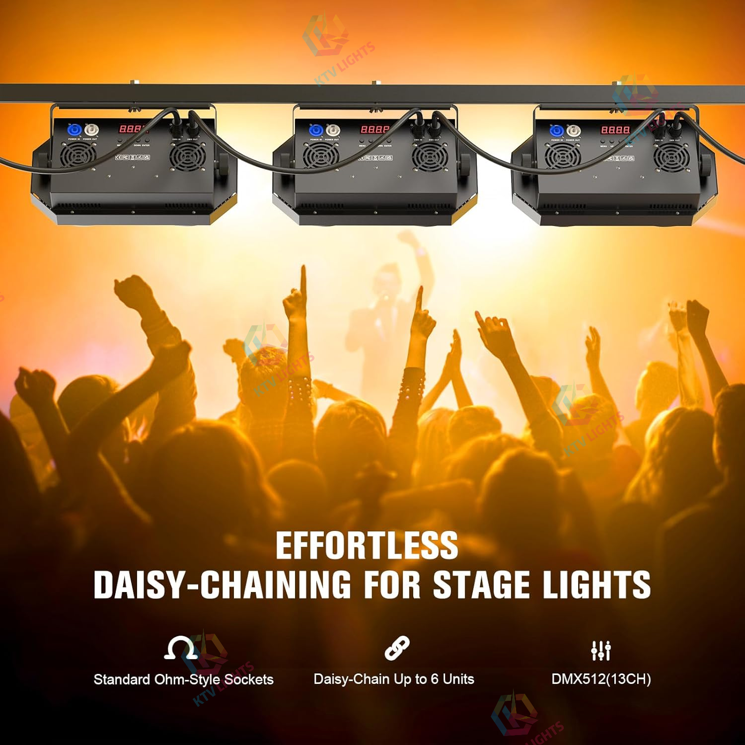 2x100W RGB LED COB PAR LED Flashing Lights - P65