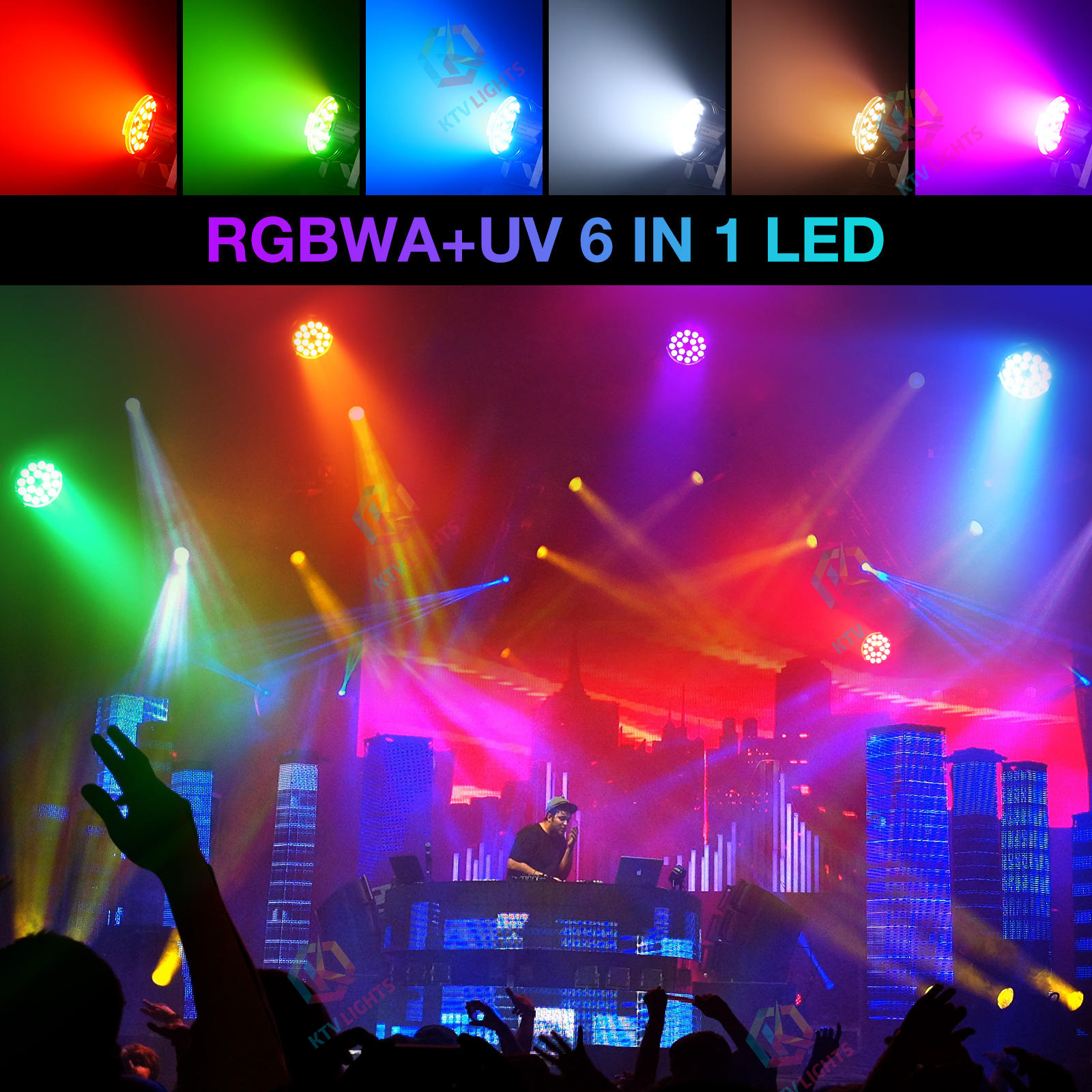 200W RGBWA + UV 6-in-1 LED PAR Light - P71