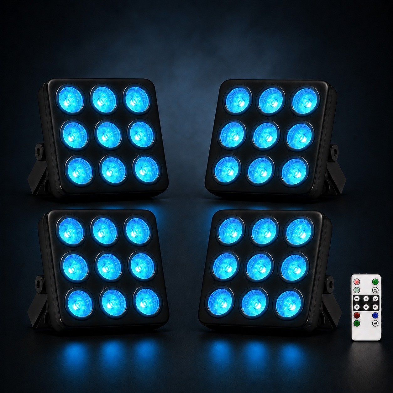 KTVLIGHTS 9-LED Remote Control Square PAR Stage Light-P28