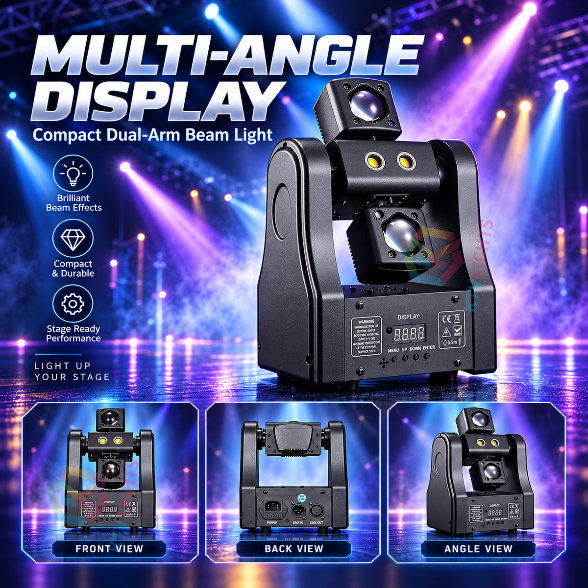 KTVLIGHTS 36W/48W Mini Moving Head Beam Light DMX512 Remote-E101