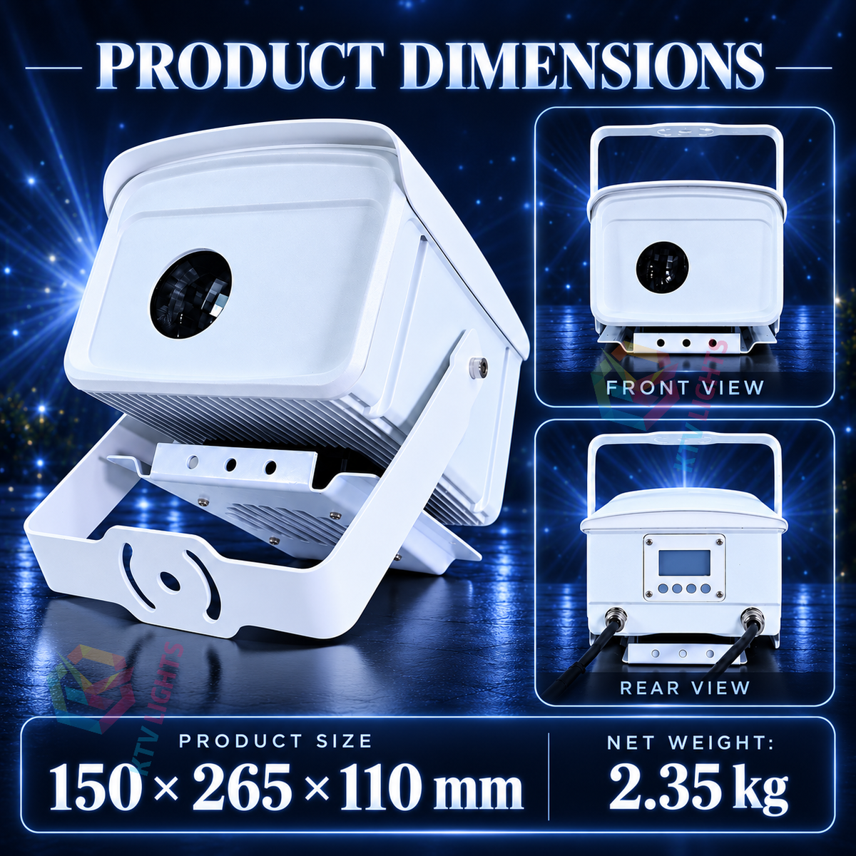 KTVLIGHTS 6W/9W White Star Laser Light DMX Wedding Projector-S68