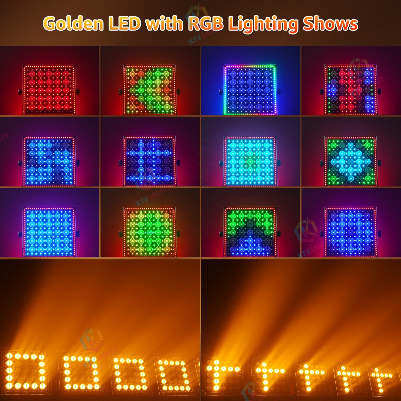 200W 5x5 LED Sound-Controlled DMX512 Wall Washer Light - X24