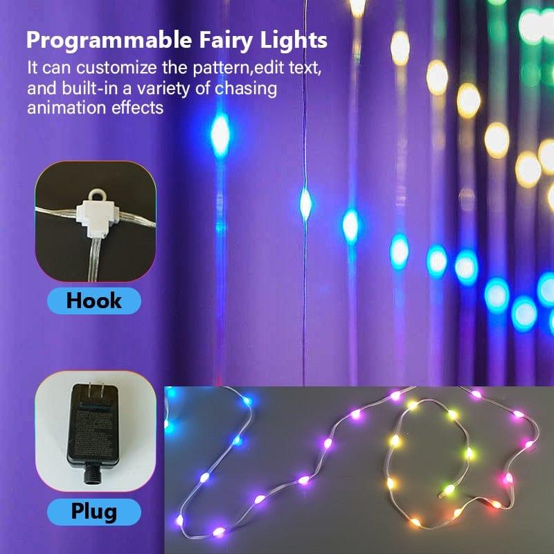 KTVLIGHTS smart curtain string lights Bluetooth APP control DIY text animation - Ktvlights