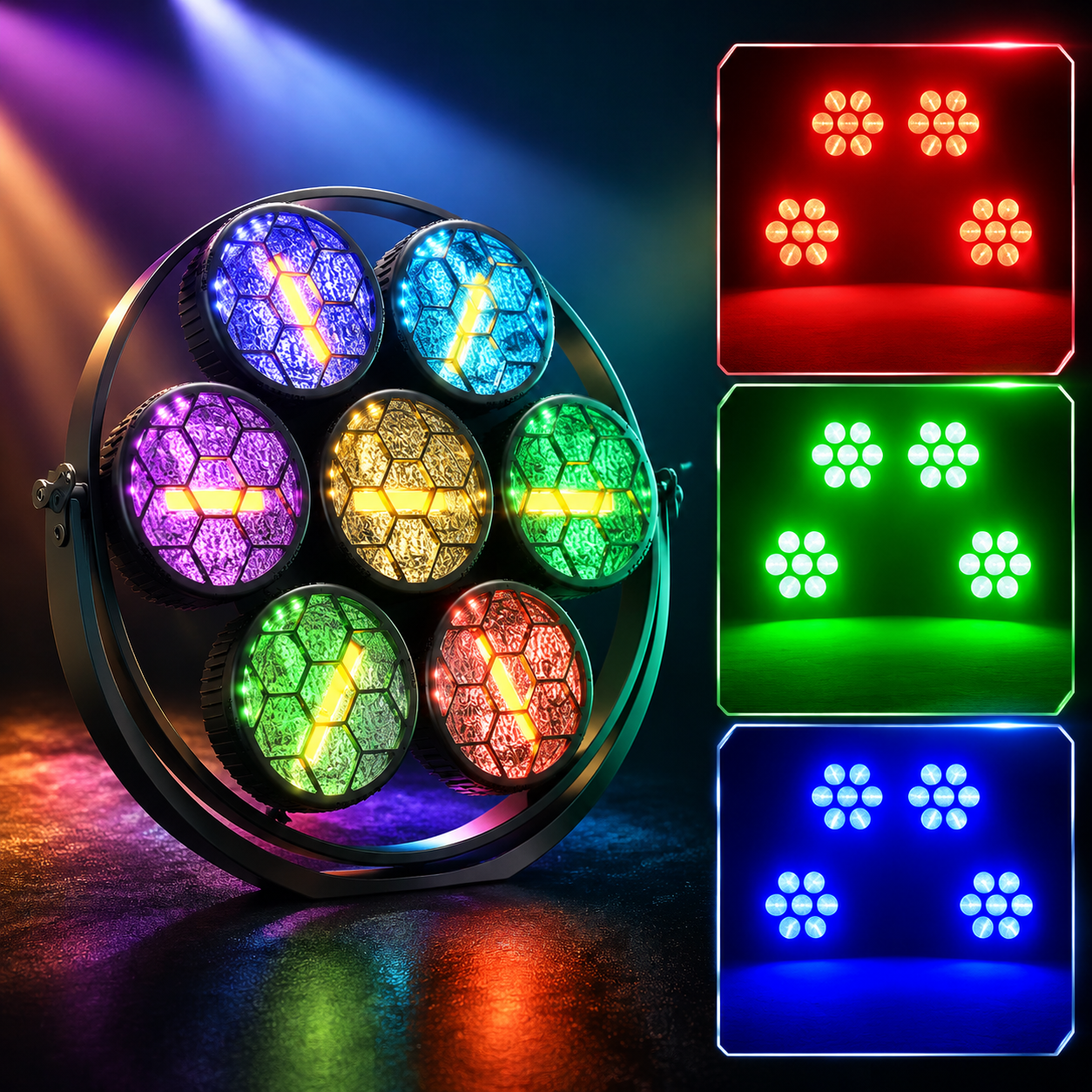 KTVLIGHTS 350W Retro RGB COB Stage Light 4-in-1 PAR Light-F3