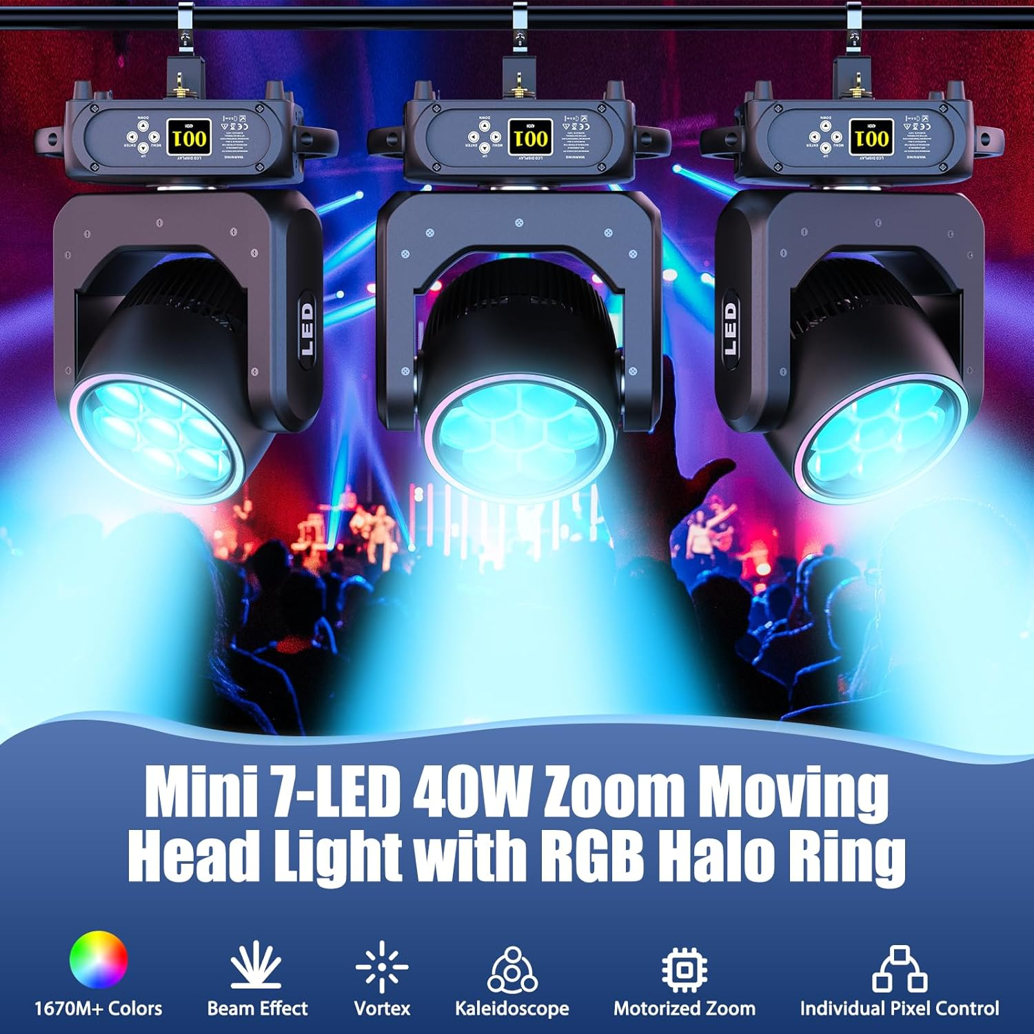 7x40W RGBW LED Zoom Moving Head Light - E63