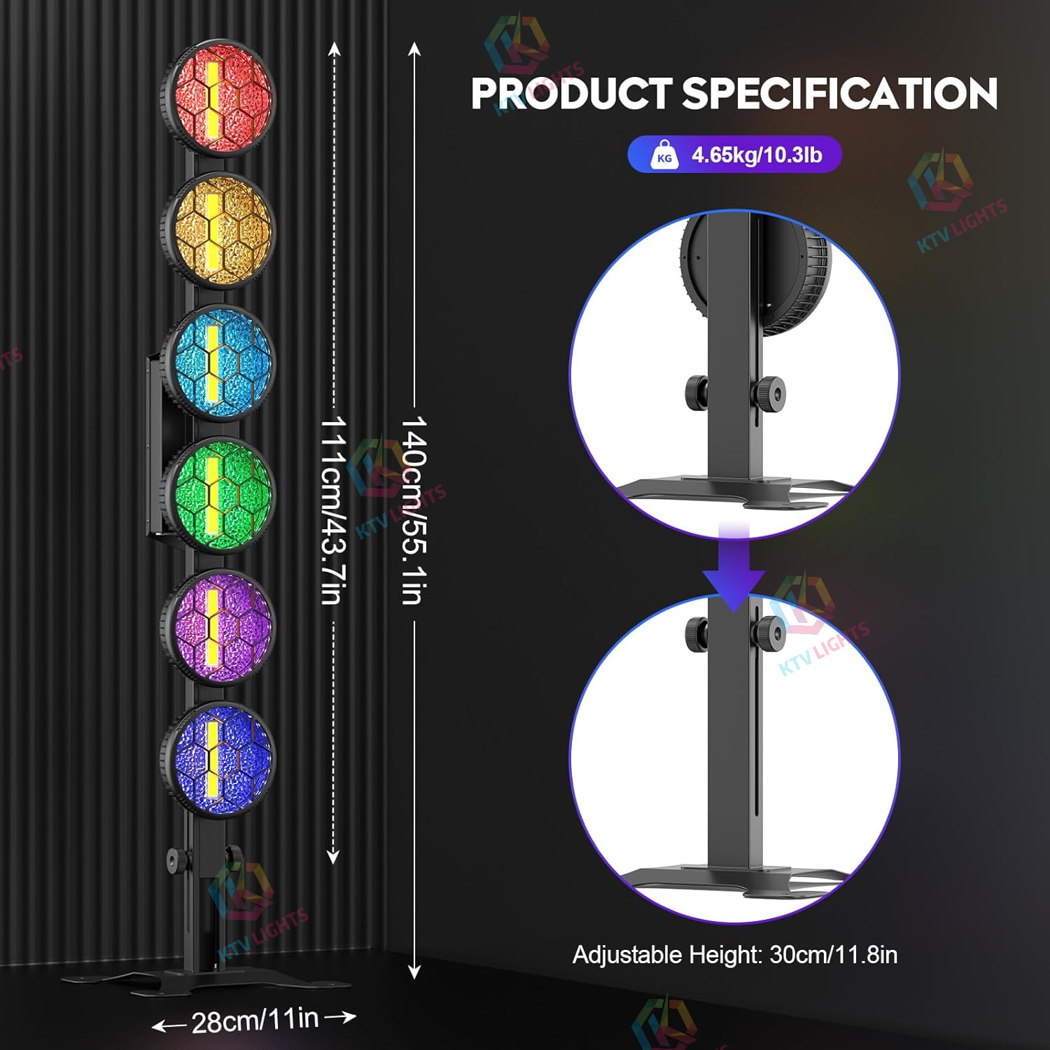 Retro LED RGB Stage Lights COB LED PAR Lights- P64