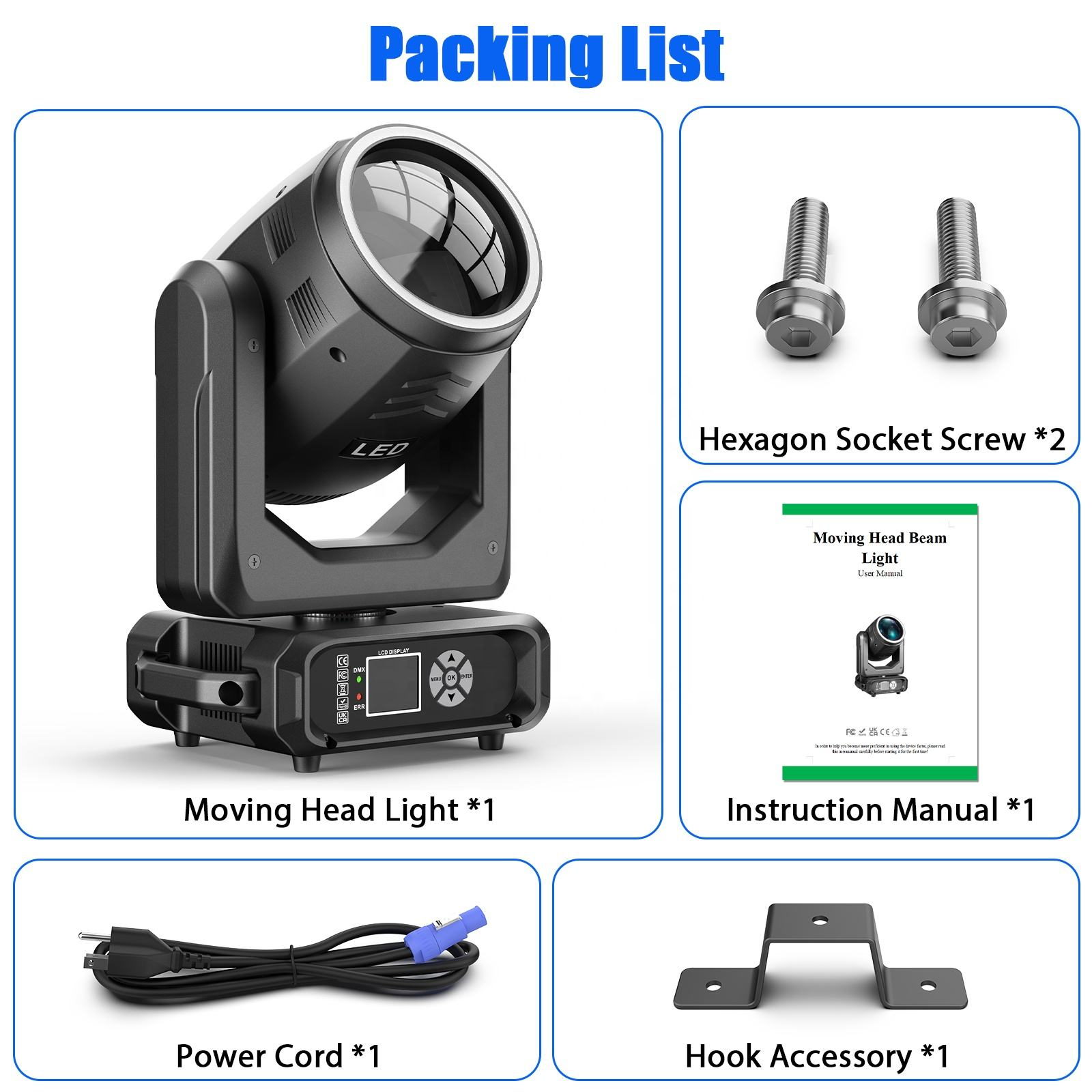 200W 18-prism rainbow effect LED moving head light - E62