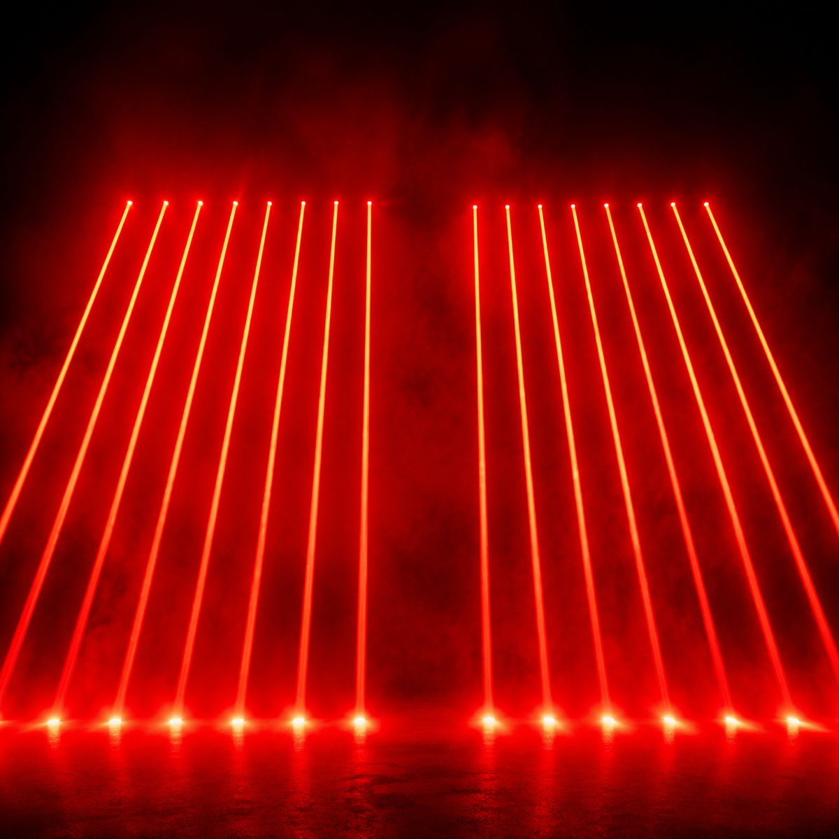 KTVLIGHTS 8-Hole Red Laser Light – DJ Stage Beam Effect Light – DMX512-B4