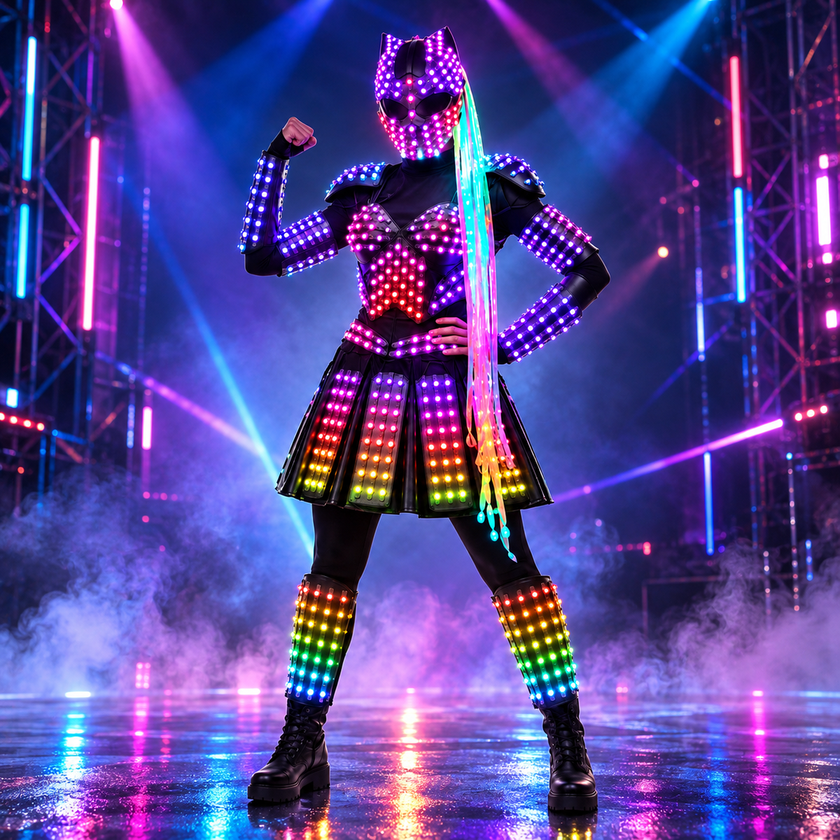 KTVLIGHTS Women's LED Stage Costume for Rave, DJ & Dance-M62