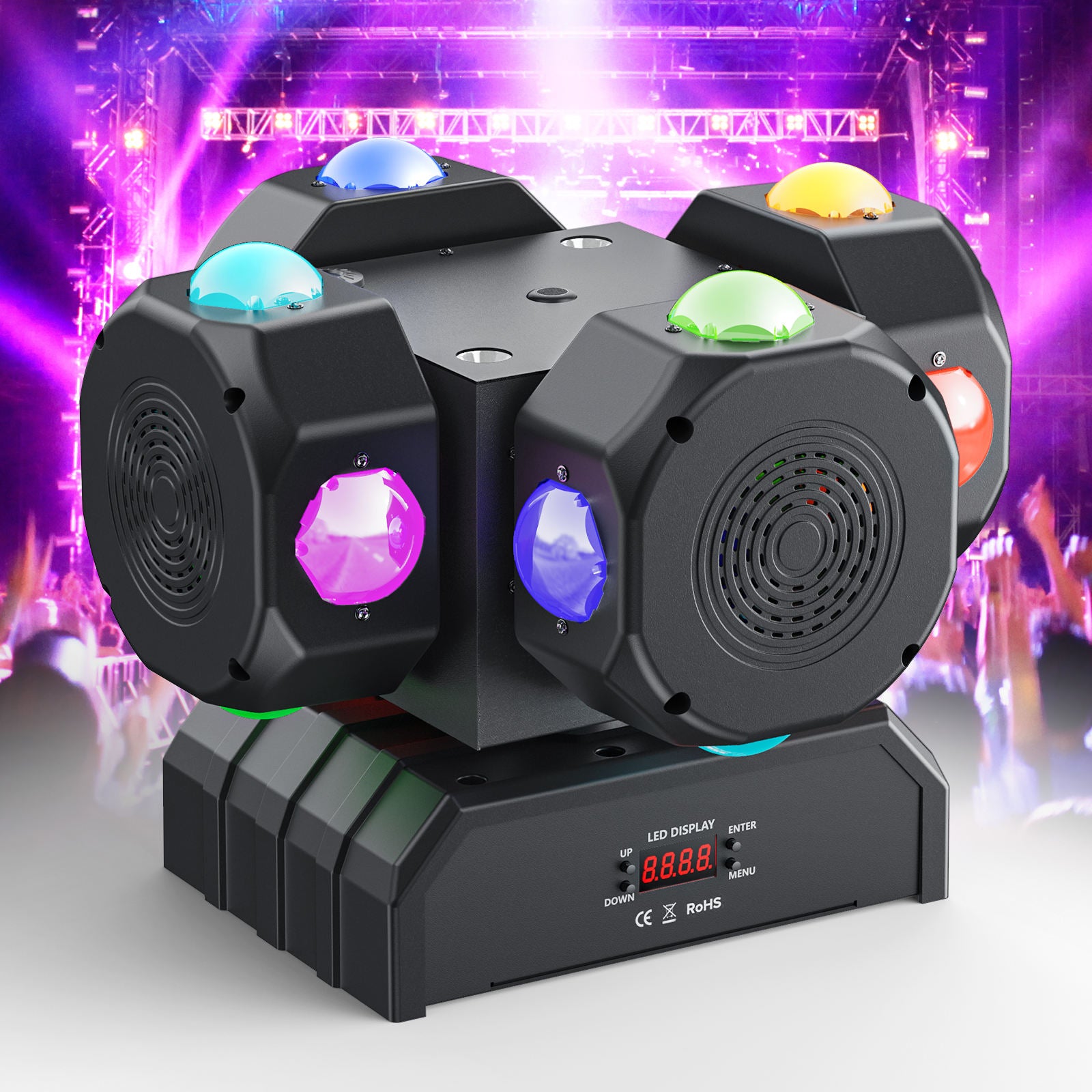 16-Piece 200W RGBW DMx512 Disco Moving Head Light - E49