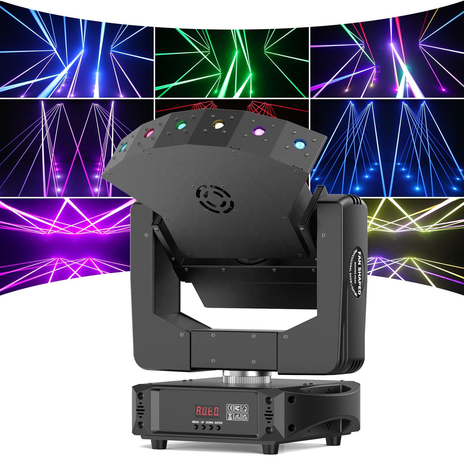 New 6-Eye RGB Infinite Rotation Fan-Shaped DMX512 Moving Head Light - E48