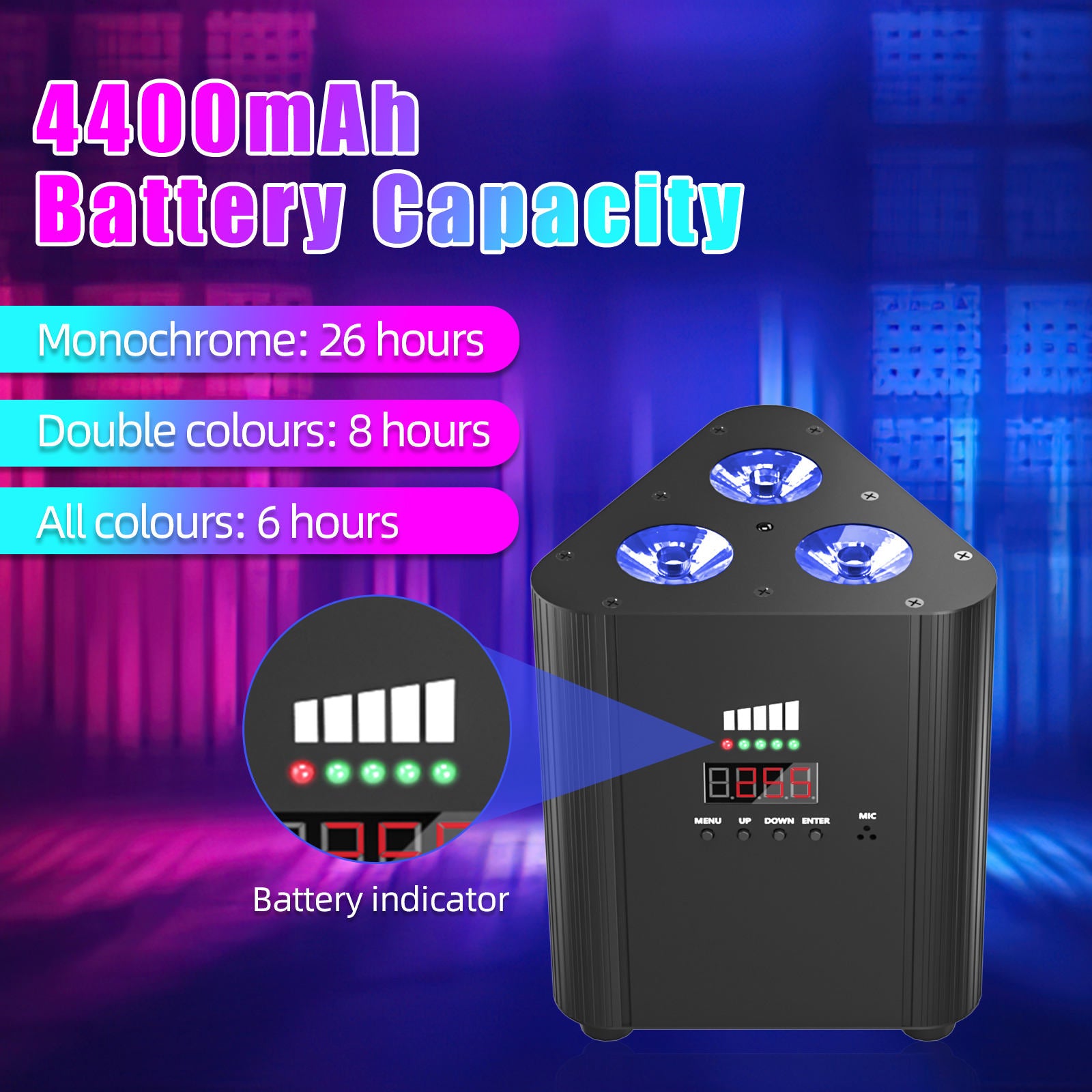 3PCS RGBW 4In1 with battery light wall washer light-P42