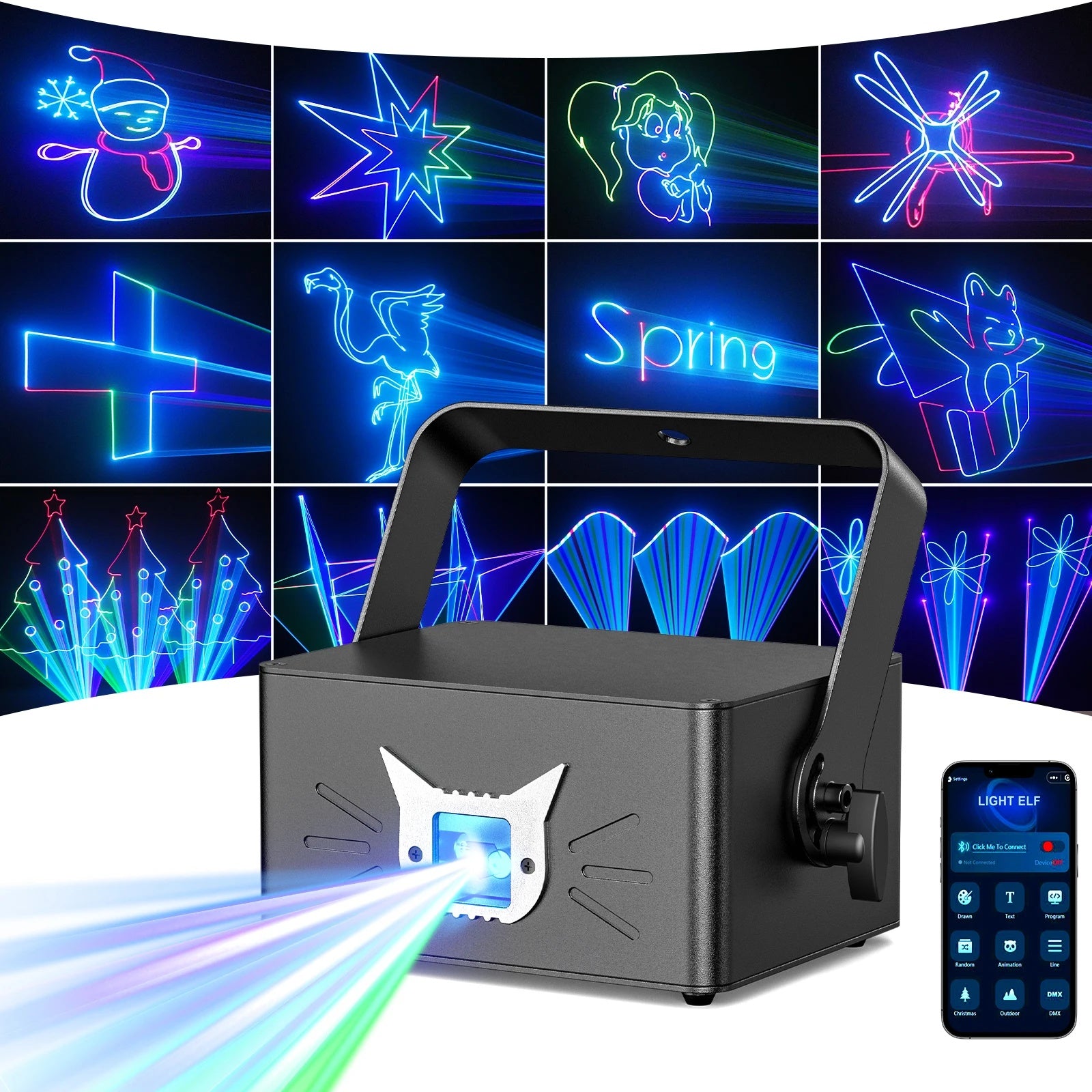 APP Full-Color RGB 3D Animated Laser Light - A34