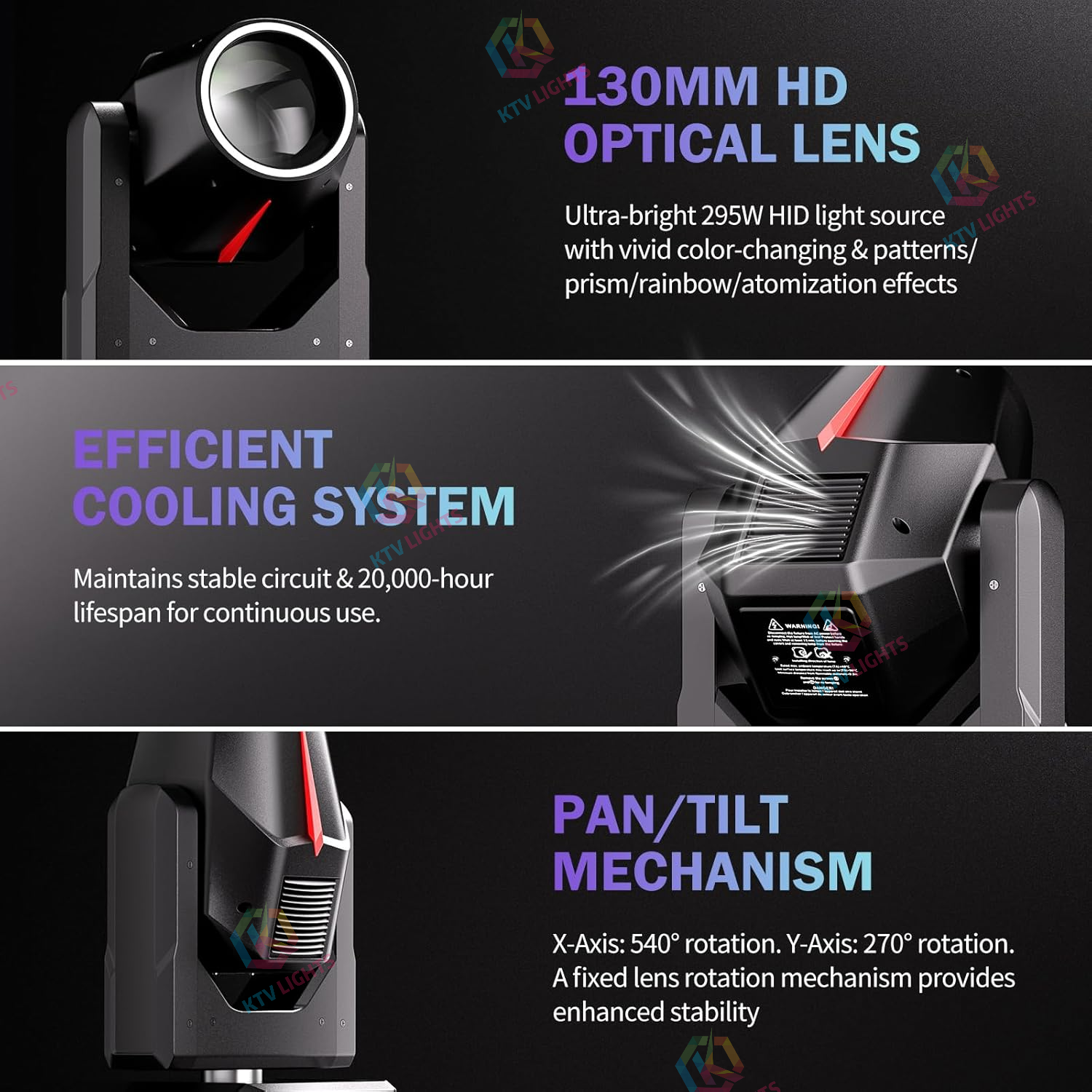 295W 15Gobos DMX512 Moving Head Light-E68