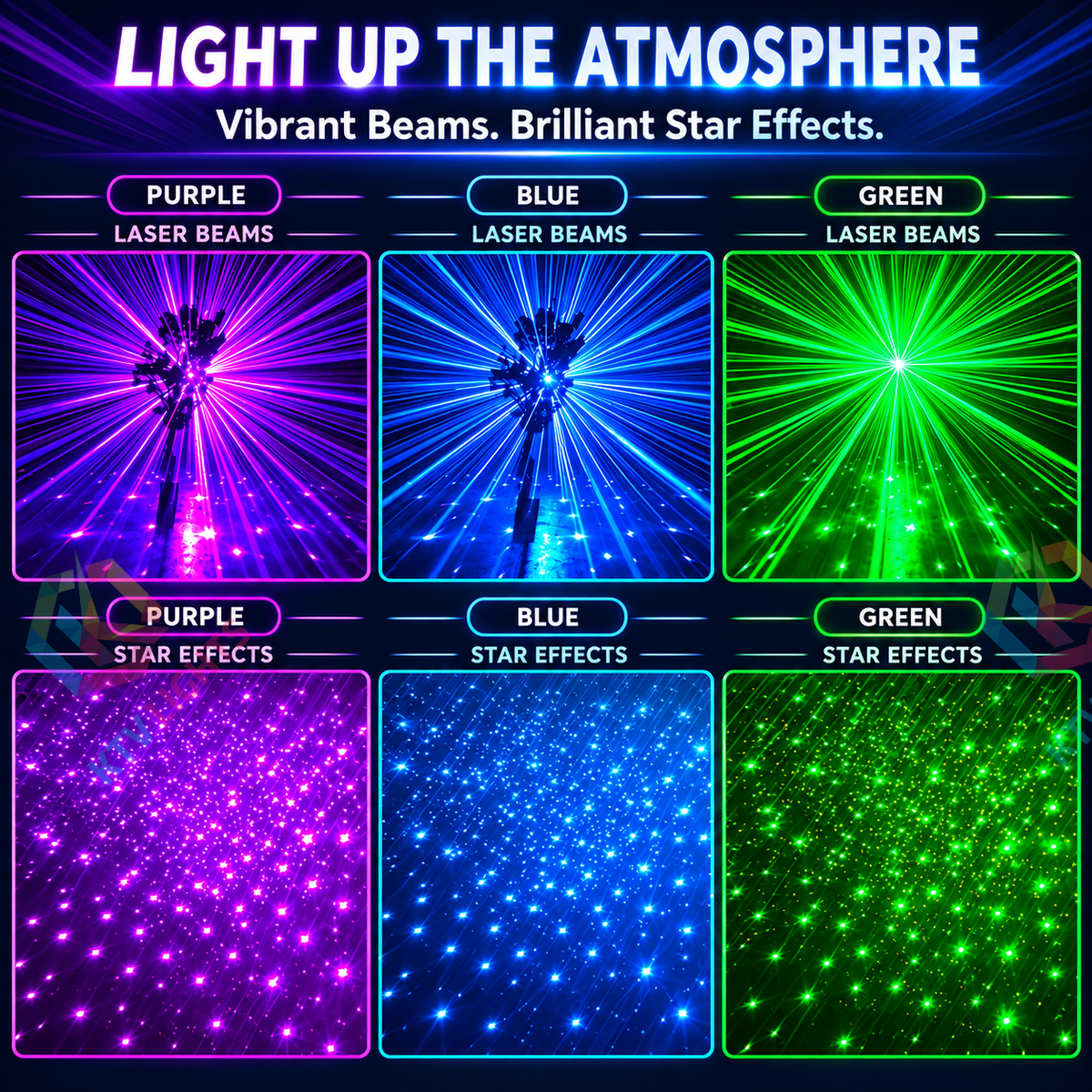KTVLIGHTS RGB Outdoor Star Laser Projector with Remote -S67