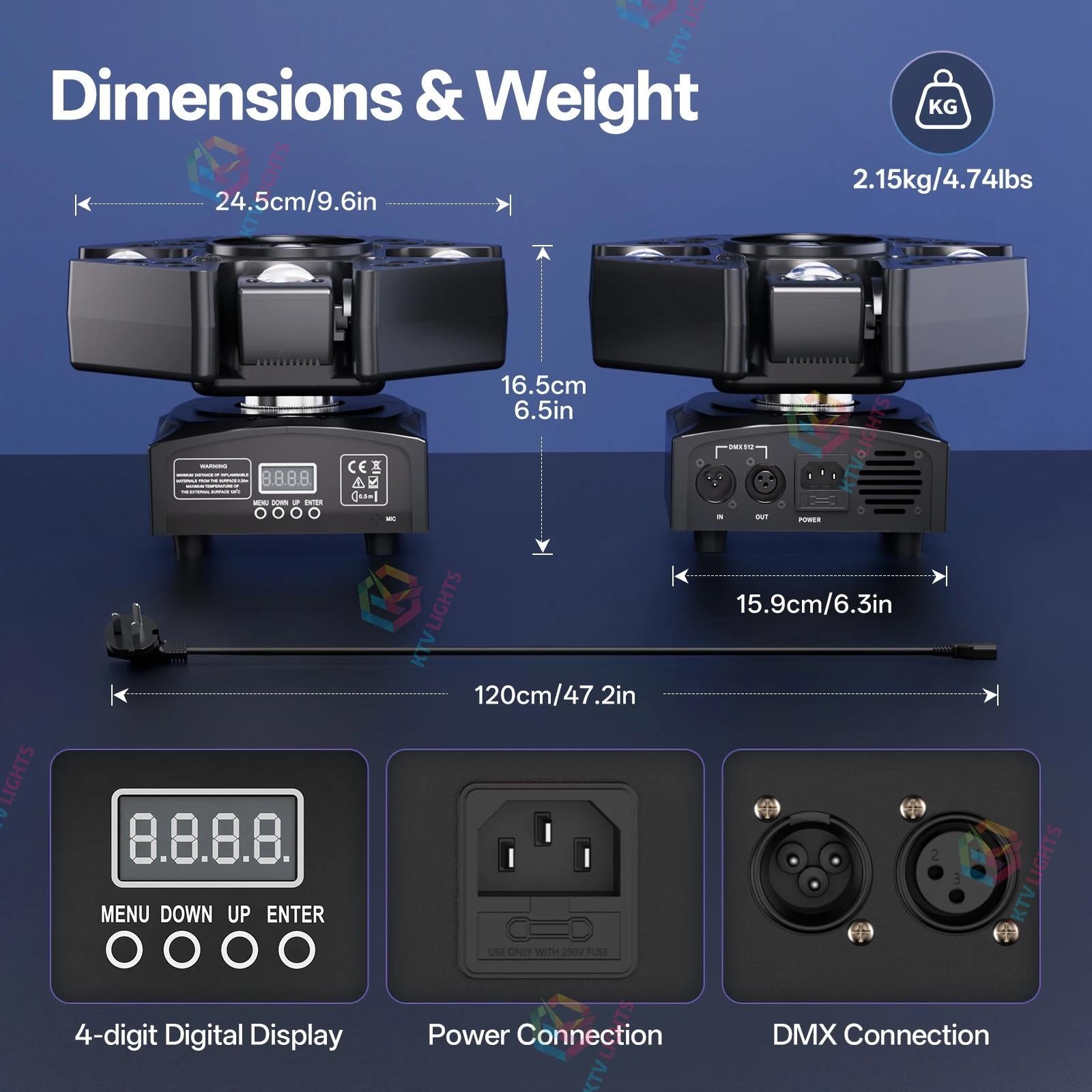 4-Arm RGBW Beam Moving Head DJ Stage Light DMX Party- E79