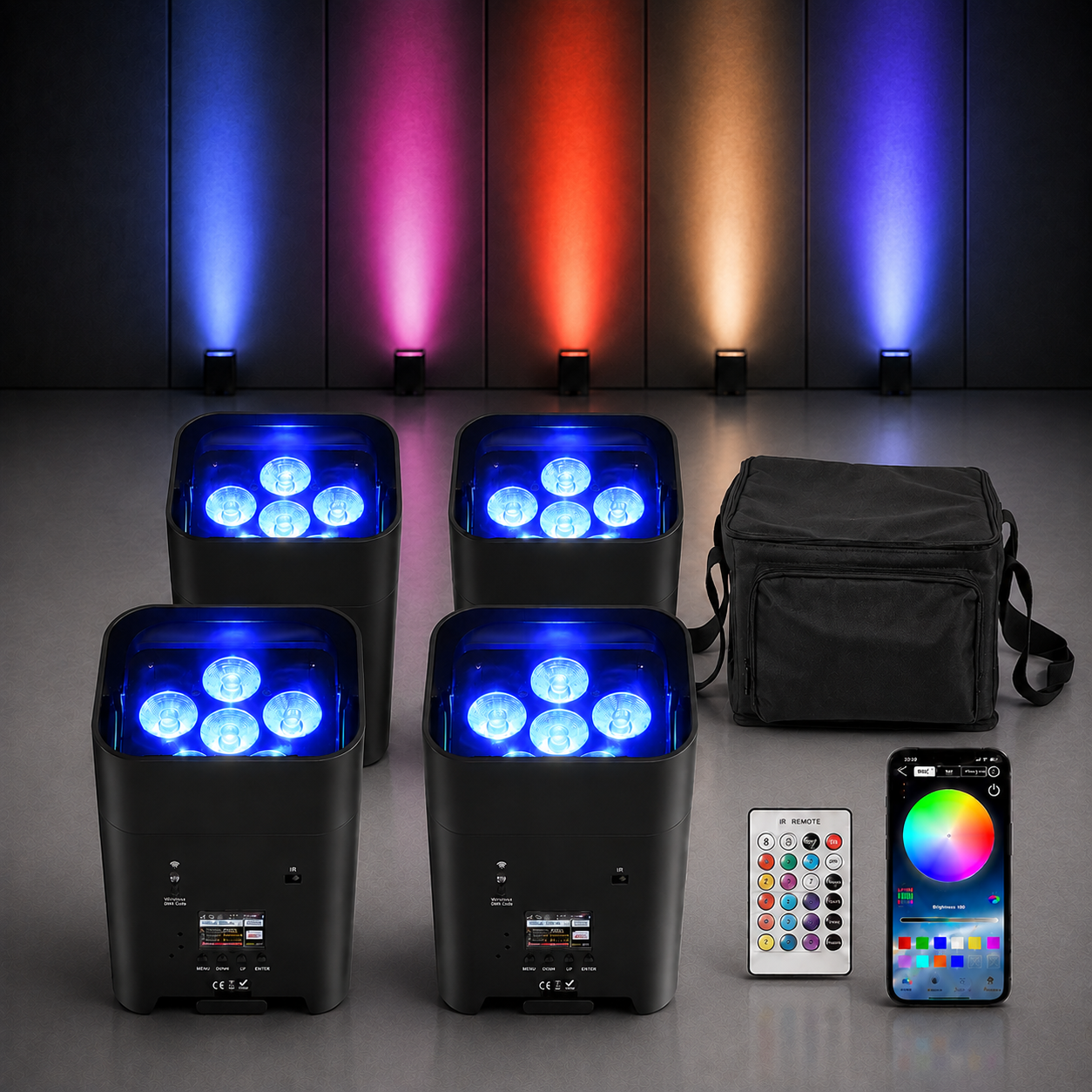 KTVLIGHTS 6x18W RGBWA UV LED Wash Stage Light-P53