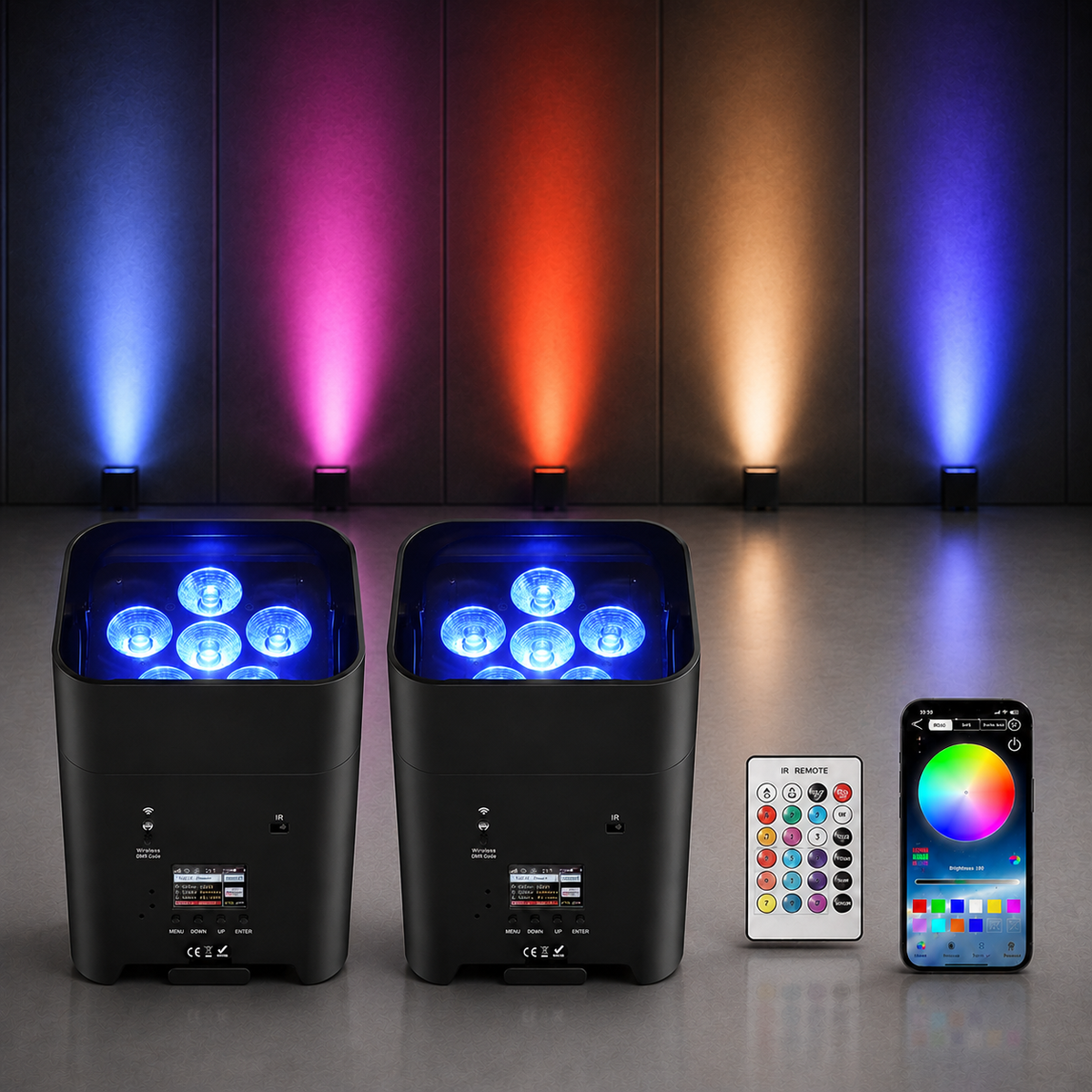 KTVLIGHTS 6x18W RGBWA UV LED Wash Stage Light-P53