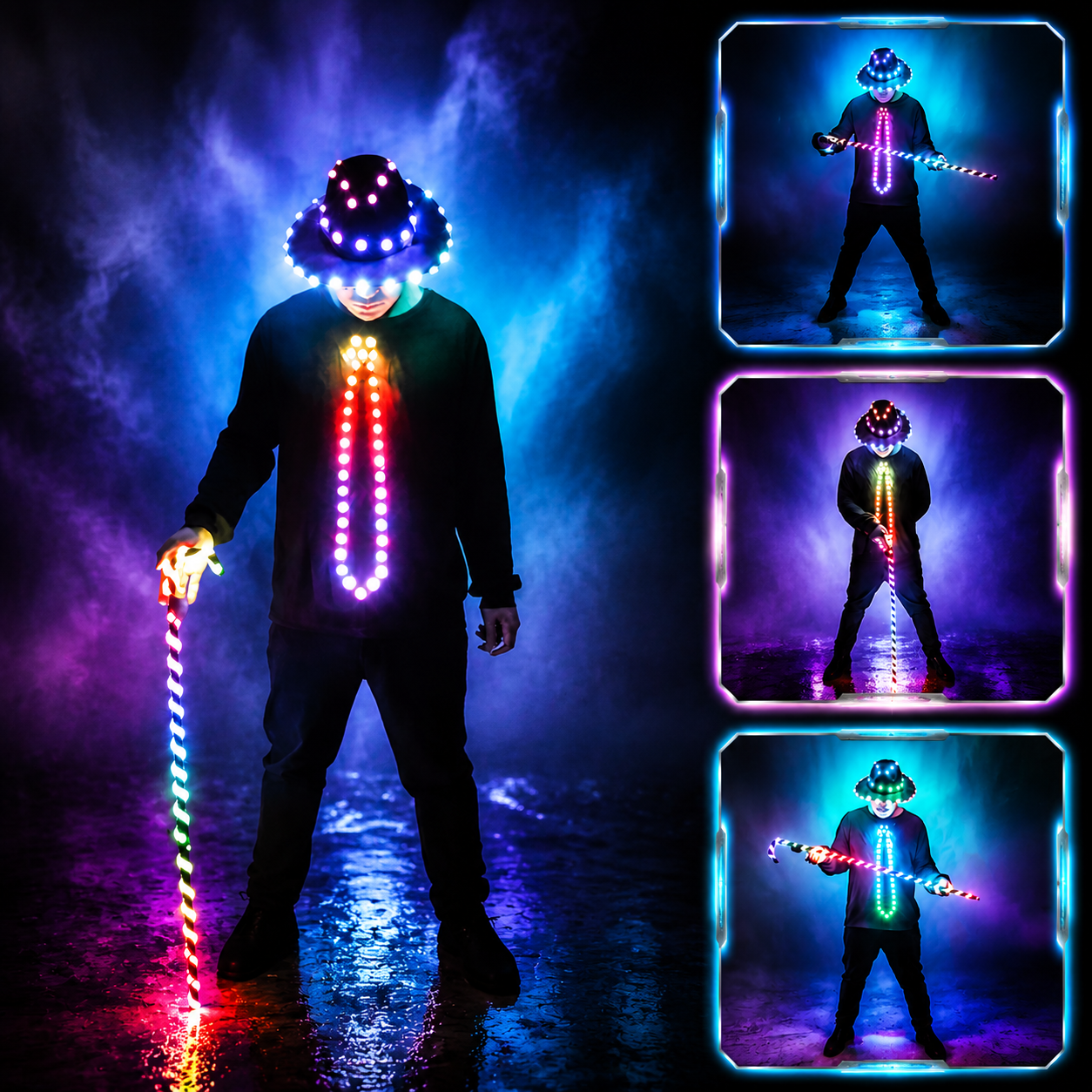 KTVLIGHTS LED Light Up Costume Suit for Rave Parties & Festivals-M30