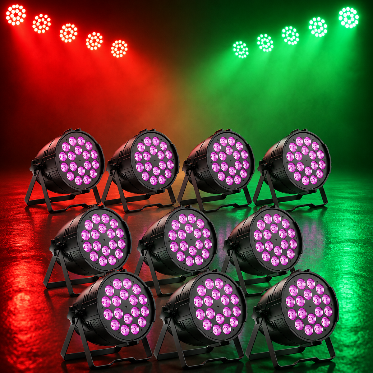 KTVLIGHTS 18x10W RGB 6-in-1 LED Stage PAR Light-P38