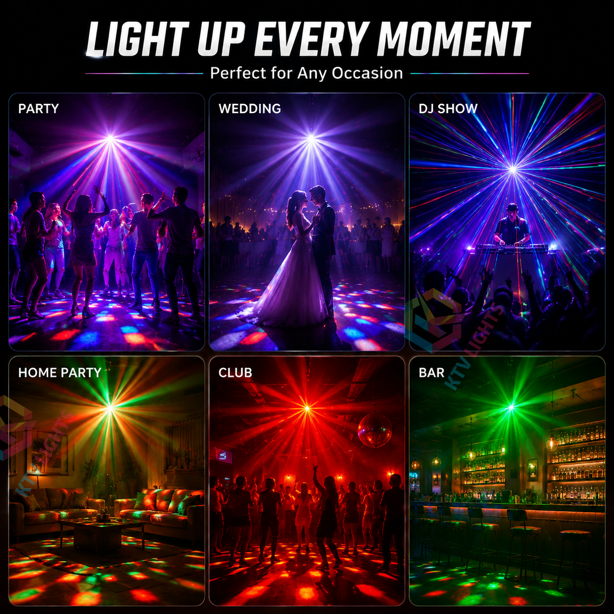 KTVLIGHTS Mini moving-head stage light suitable for DJ parties and various events-E92