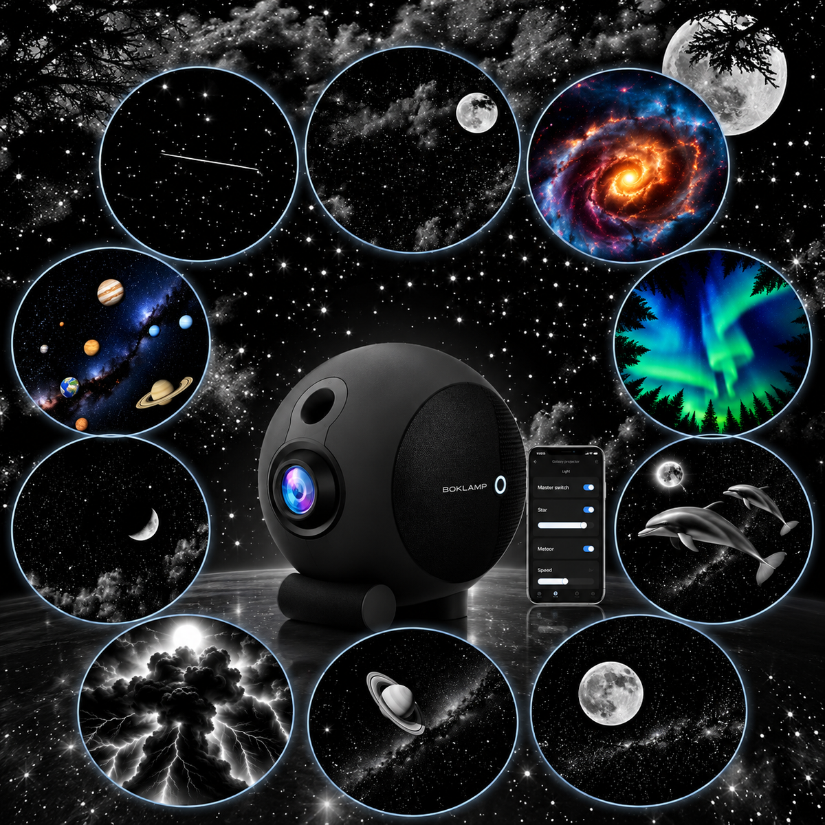 KTVLIGHTS 20W APP Smart Star Galaxy Projector with Dynamic Effects-S61